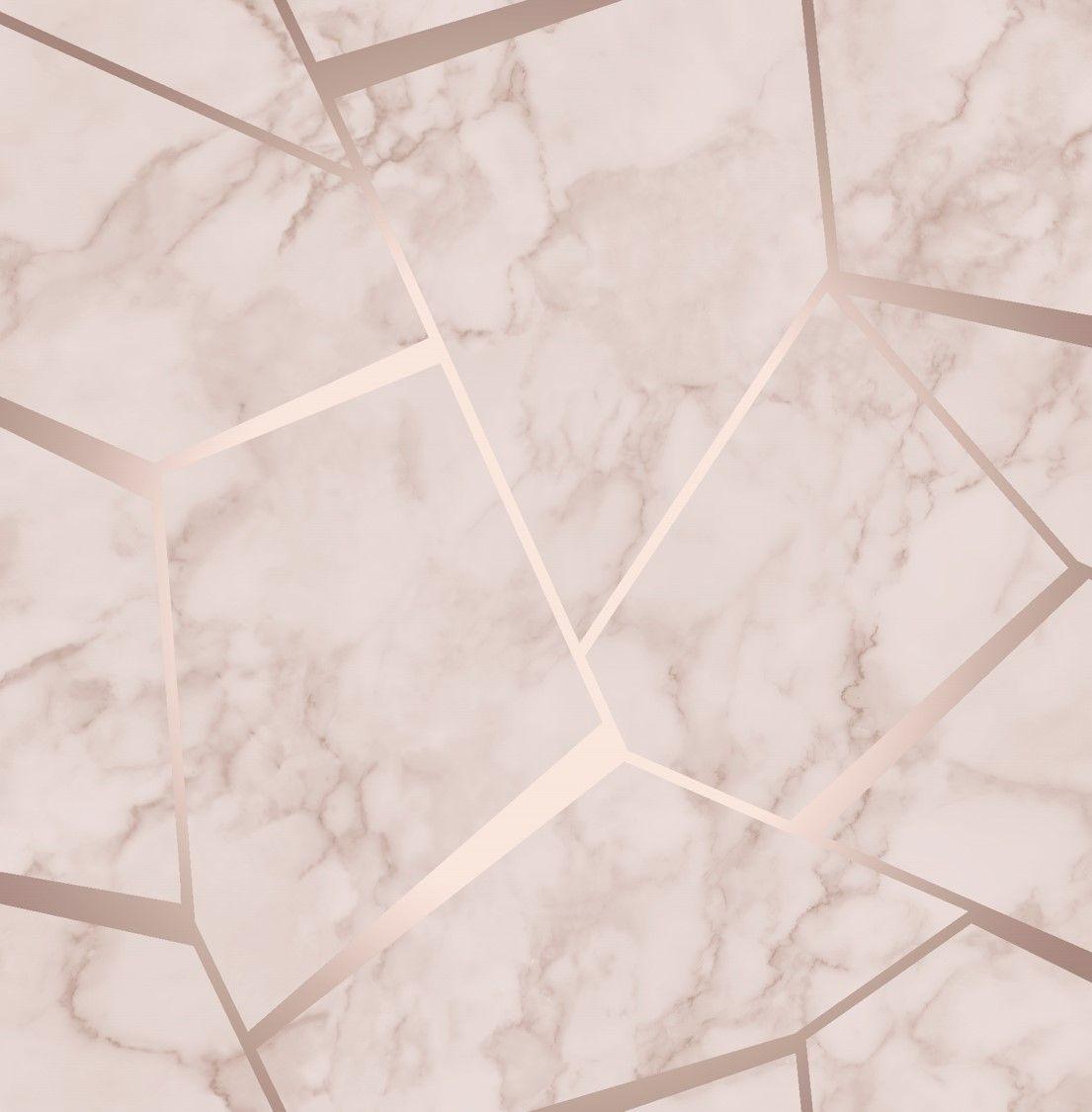 1105x1125 Fractal Geometric Marble Wallpaper Rose Gold FD42264