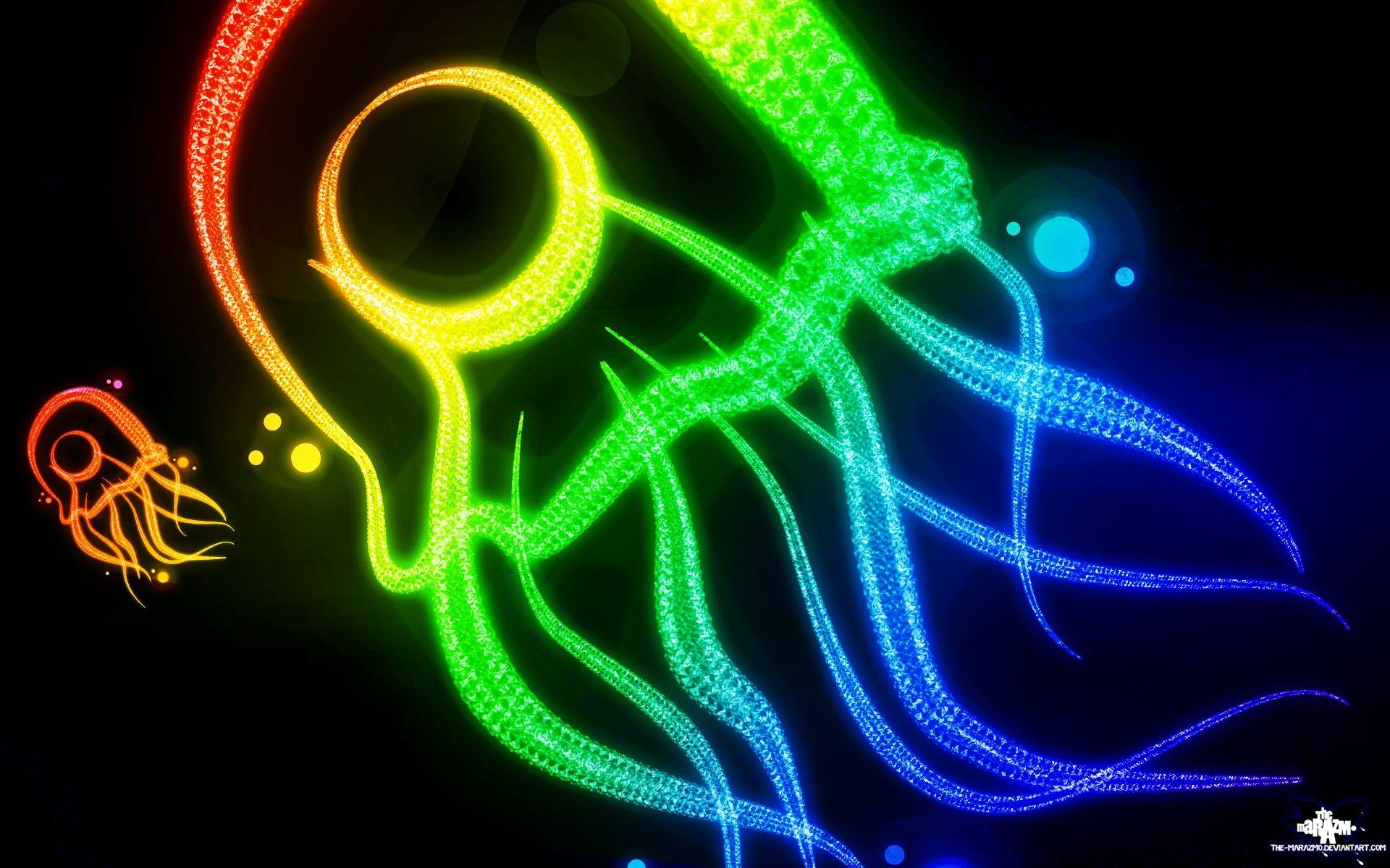 1920x1200 neon lamp rainbows jellyfish 1920x1200 wallpaper High Quality Wallpaper, High Definition Wallpaper