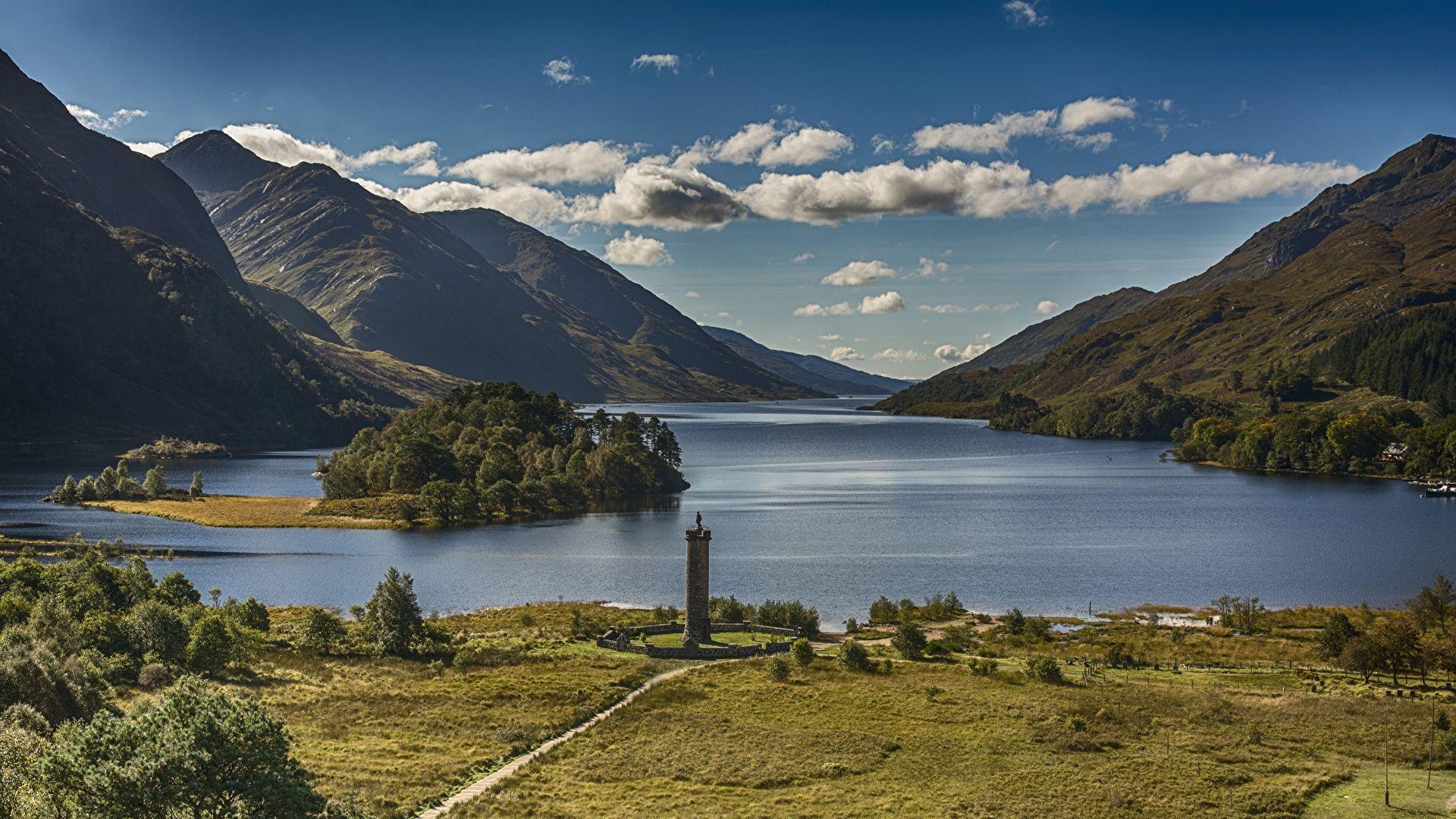 1920x1080 Wallpaper Scotland Glenfinnan Nature mountain Lake Scenery 1920x1080