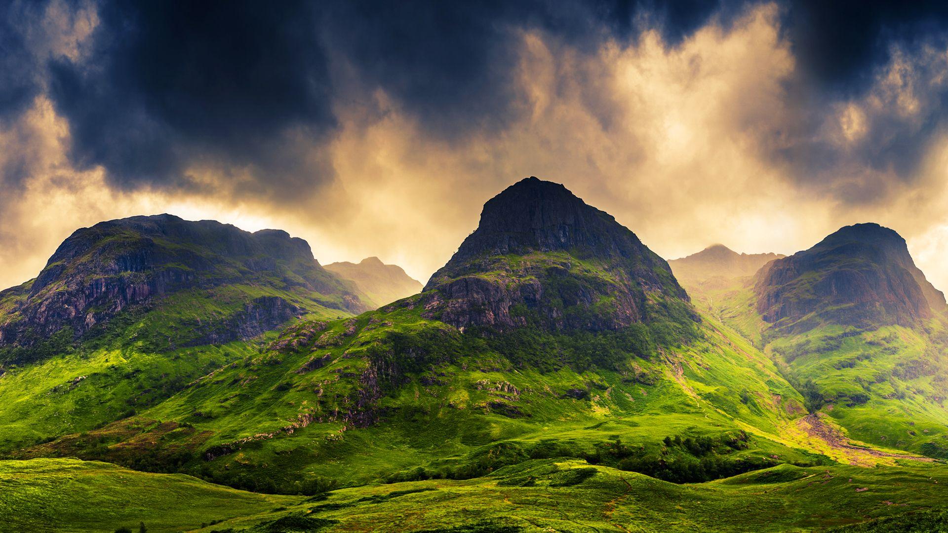 1920x1080 Photo Scotland Nature Mountains Sky Grass 1920x1080