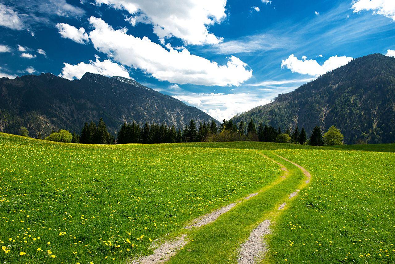1280x854 Desktop Wallpaper Bavaria Alps Germany Nature Mountains Sky Roads