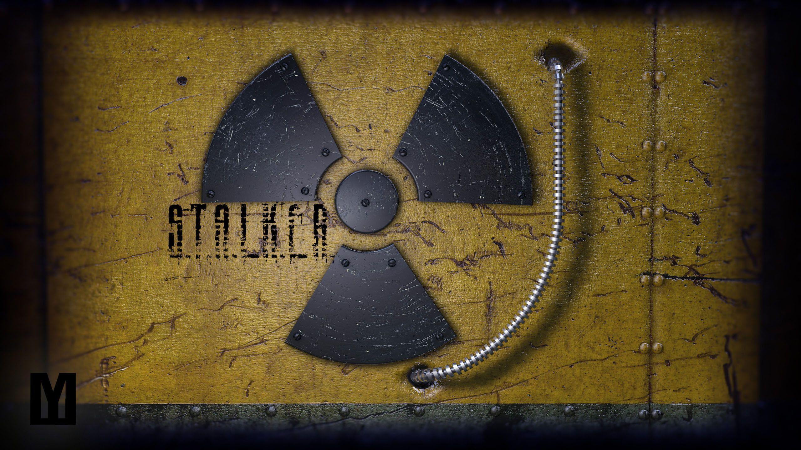 2560x1440 STALKER Radiation sign metal wallpaperx1440