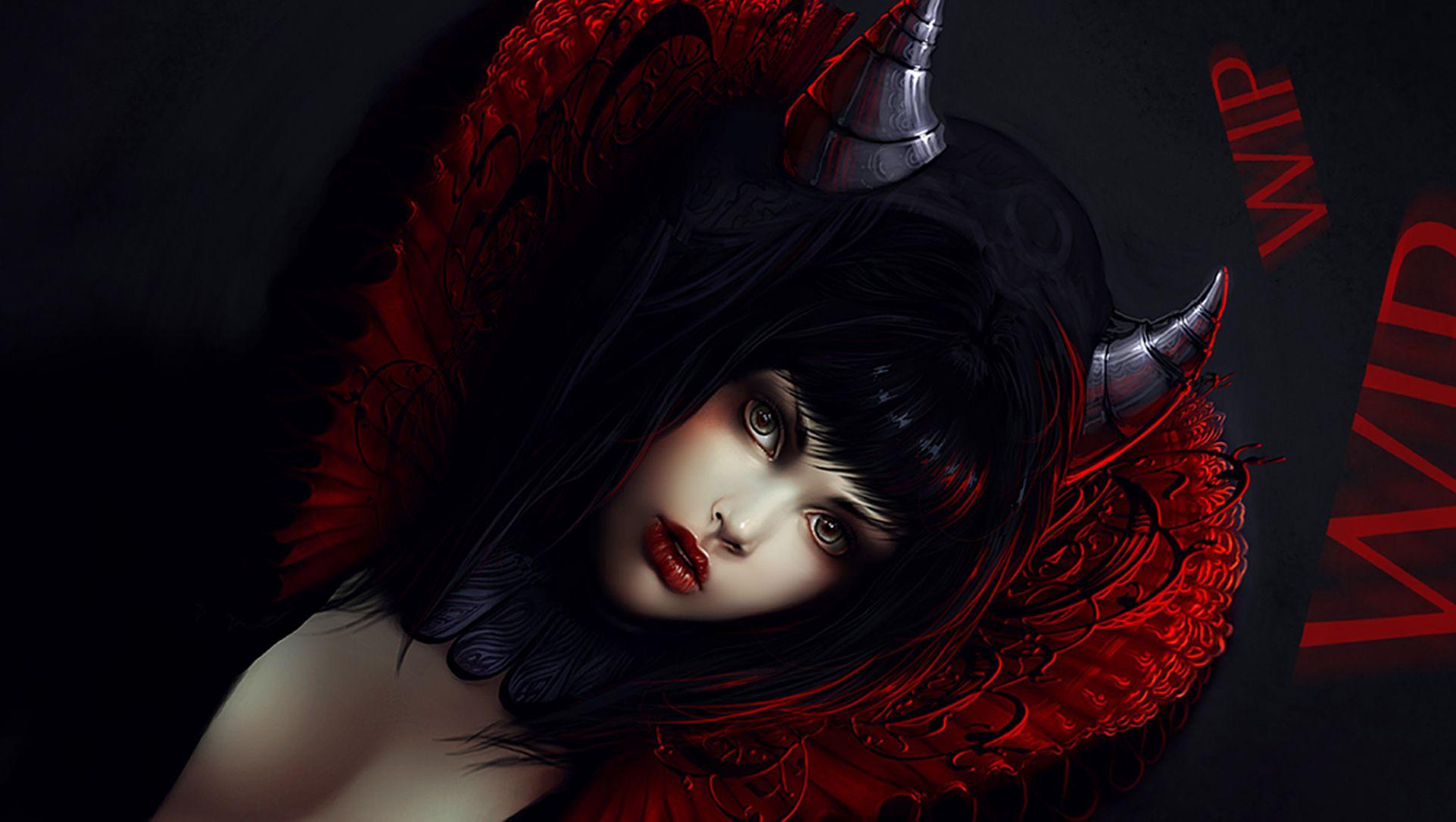 1923x1085 fantasy, Art, Dark, Horror, Gothic, Demon, Women, Girl, Evil, , Babes Wallpaper HD / Desktop and Mobile Background