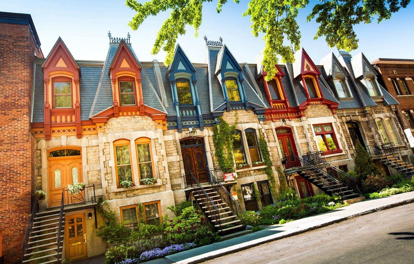 1332x850 Wallpaper the city, Canada, houses, Montreal image for desktop, section город