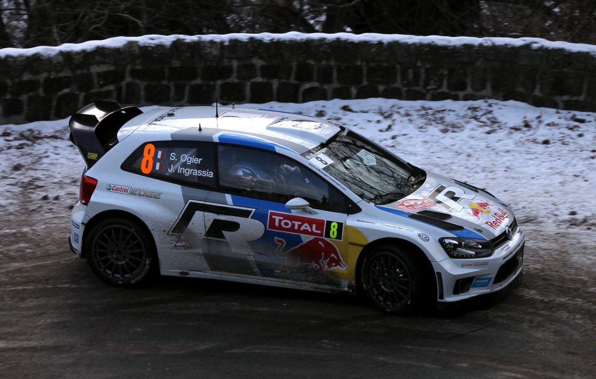 1920x1222 volkswagen polo wrc rally sports machine snow winter white car red