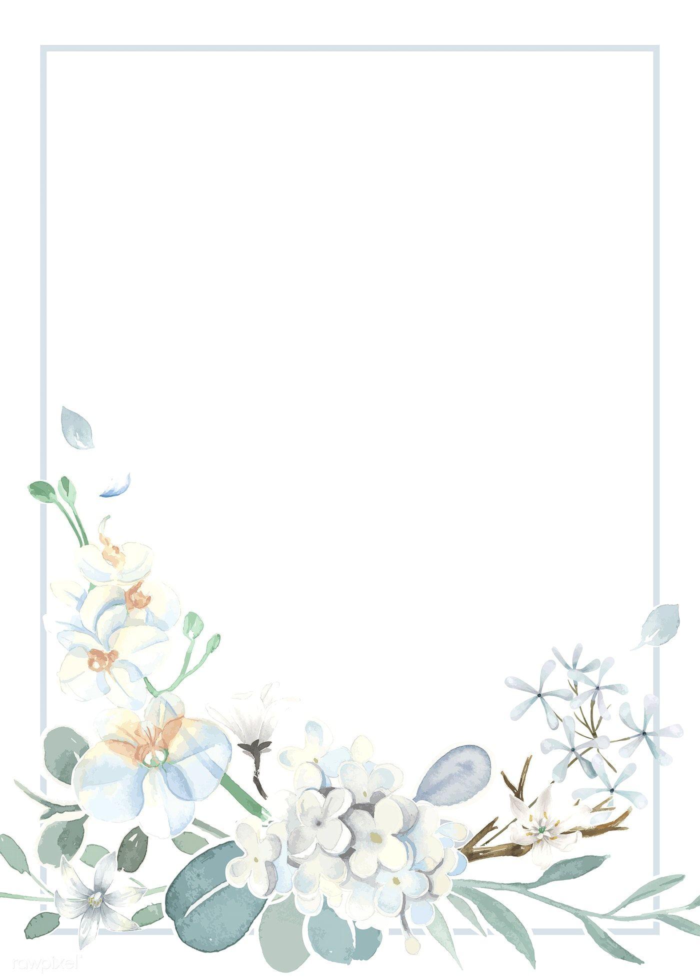 1400x1960 Download premium vector of Invitation card with a light blue theme 466767. Flower background wallpaper, Floral cards design, Floral cards