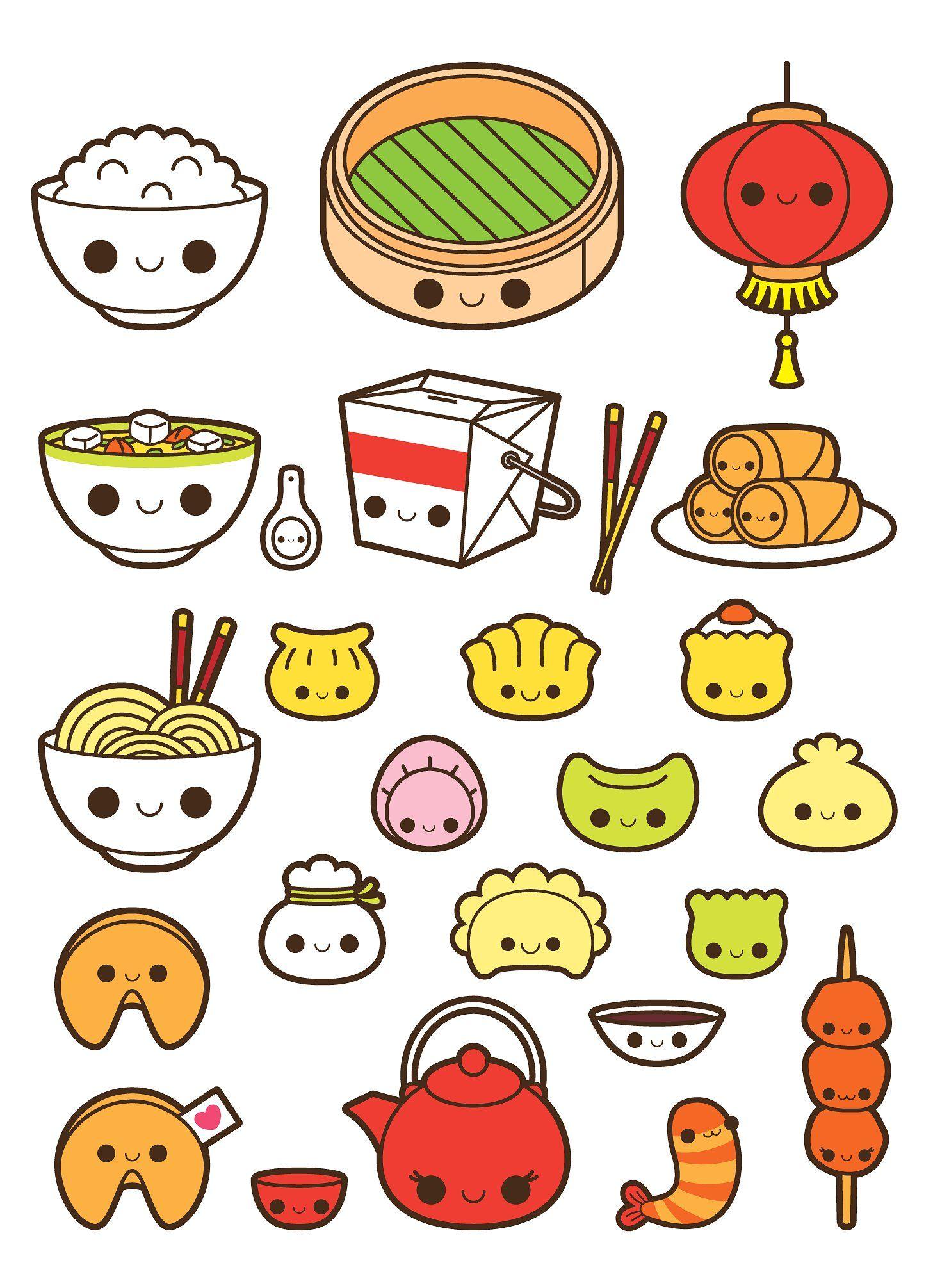 1457x2011 Kawaii chinese food. Cute food drawings, Cute kawaii drawings, Kawaii doodles