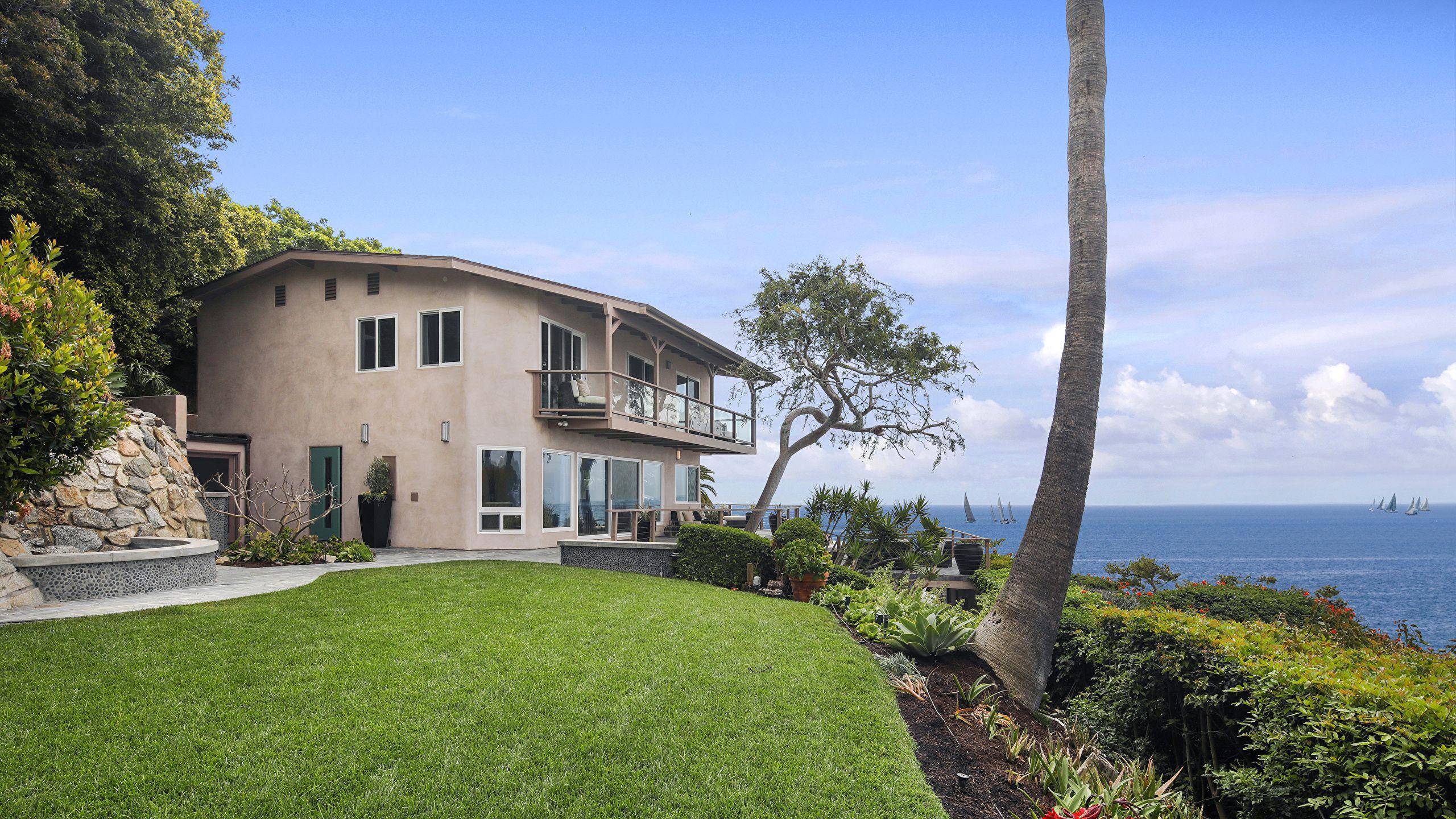 2560x1440 image USA Laguna Beach Mansion Lawn Cities Houses Design 2560x1440