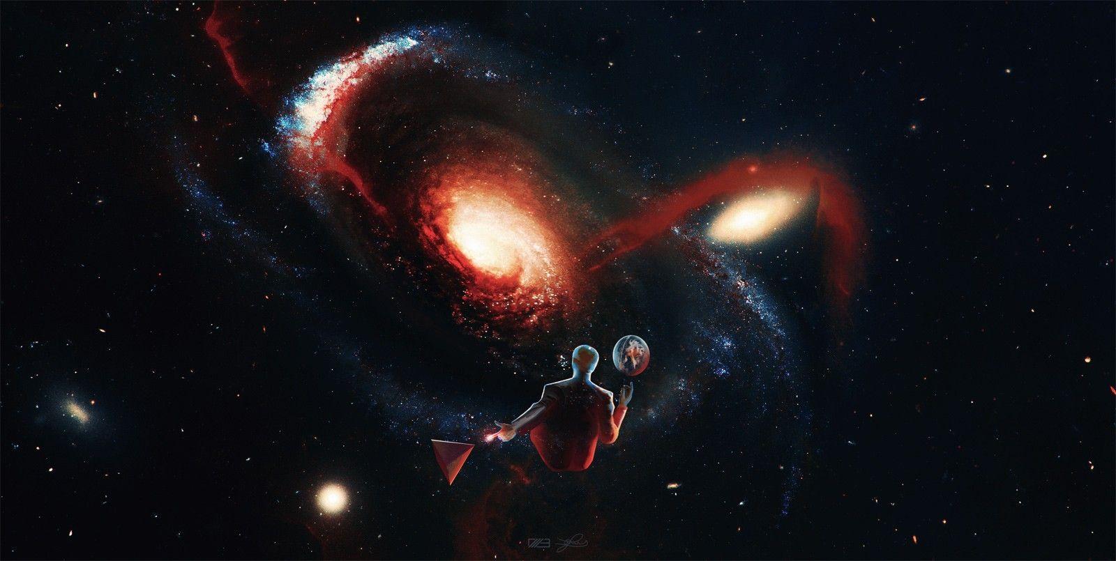 1600x805 Trippy Space Phone Wallpaper