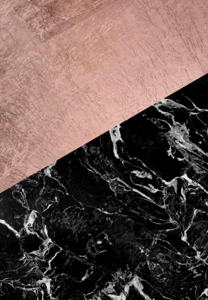 837x1204 Rose Gold Black And White Marble Wallpaper