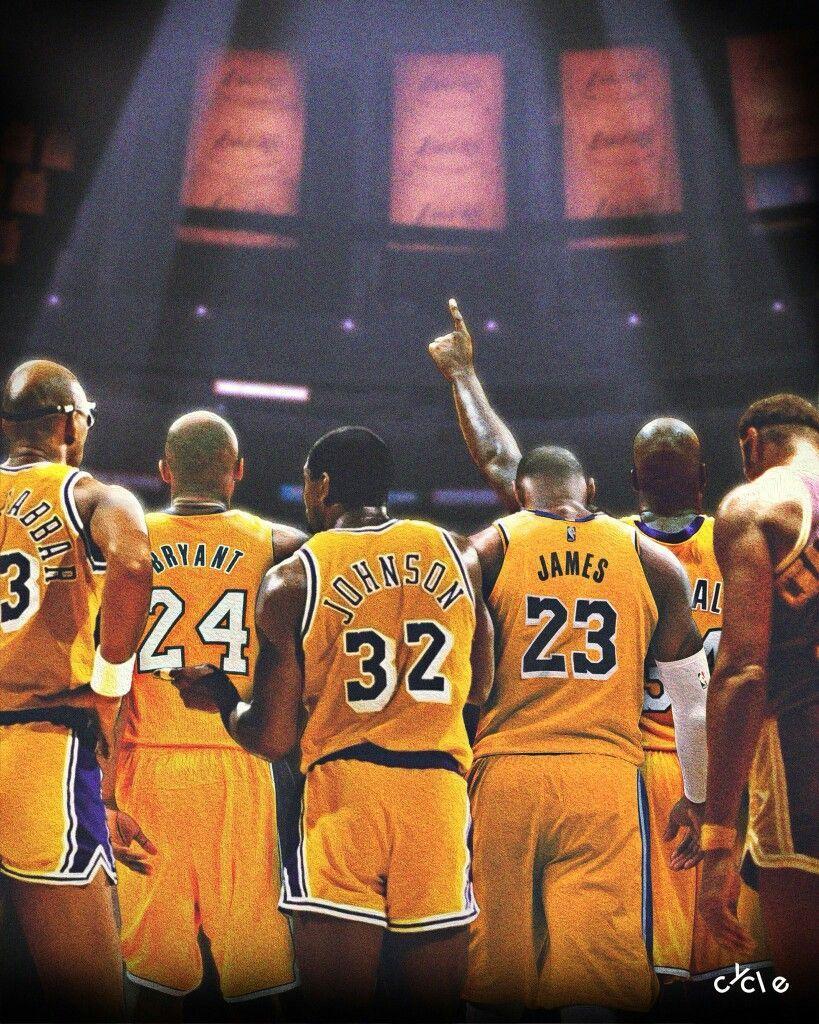 Download Los Angeles Lakers legends - Lebron James and Kobe Bryant Wallpaper