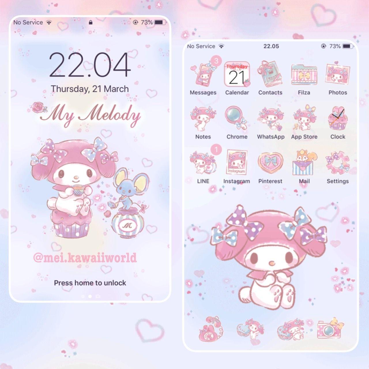 1280x1280 Kawaii World : Free Melody Teatime iPhone Theme