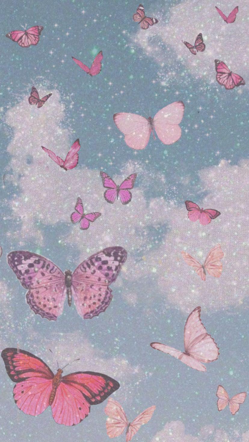 Simple pastel butterflies wallpaper  Butterfly wallpaper Pastel  butterflies Butterfly wallpaper iphone