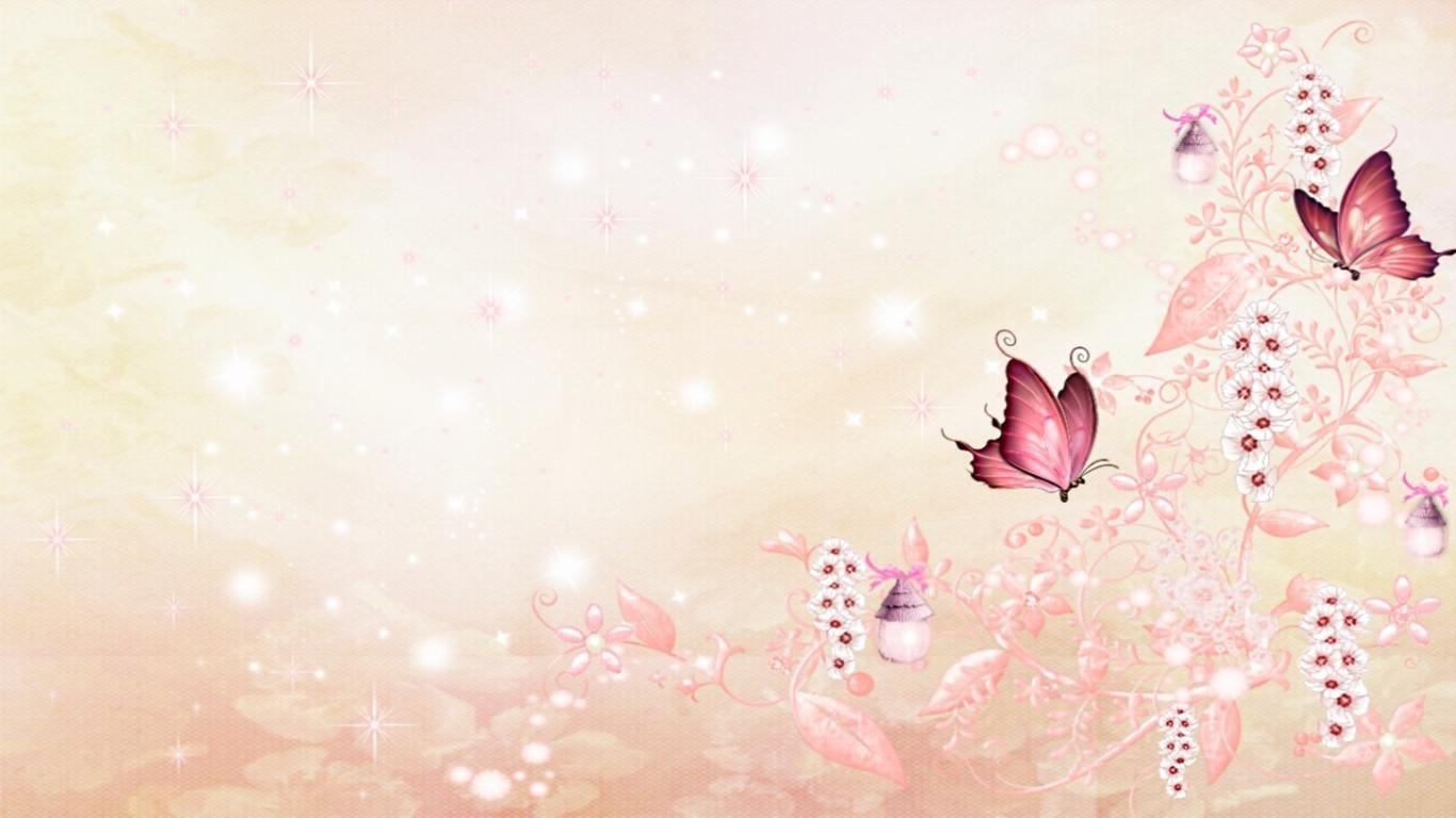 1366x768 Rose Gold Pink Wallpaper High Quality, Cool Wallpaper Gold Butterfly Background