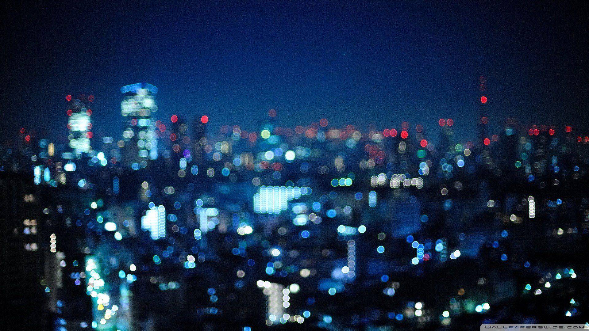 1920x1080 city, Bokeh, Night Wallpaper HD / Desktop and Mobile Background