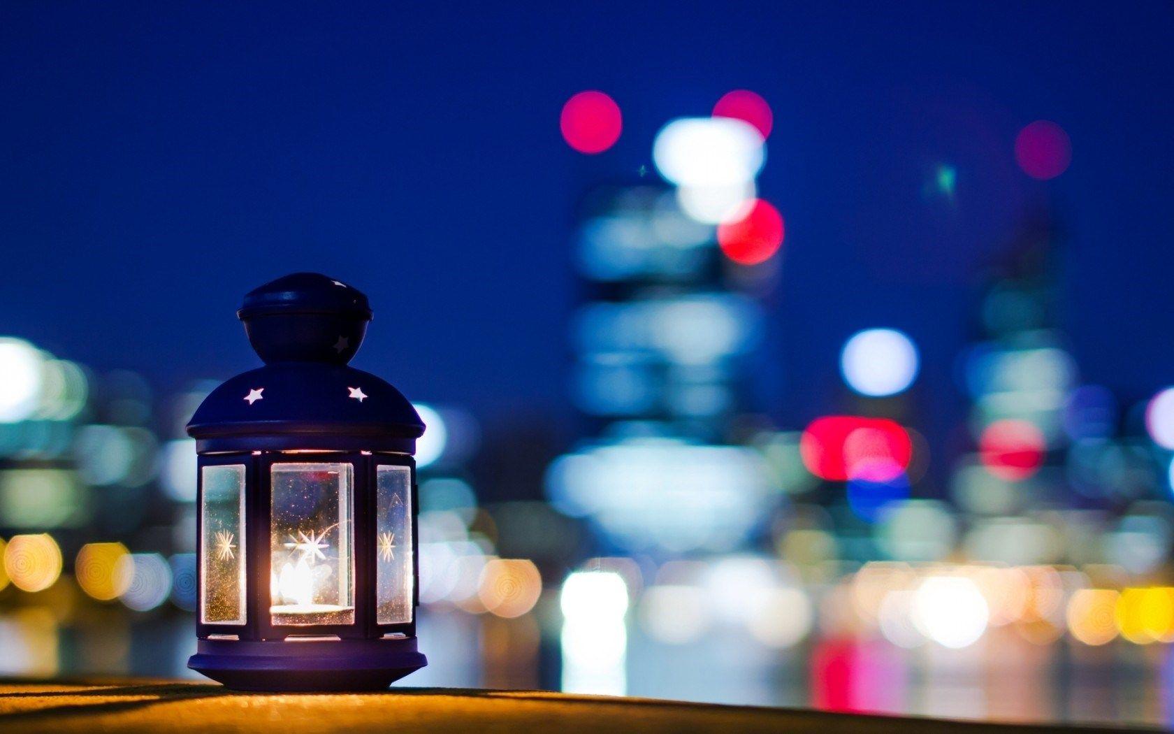1680x1050 Mood Lamp Lantern Candle Stars City Bokeh wallpaperx1050