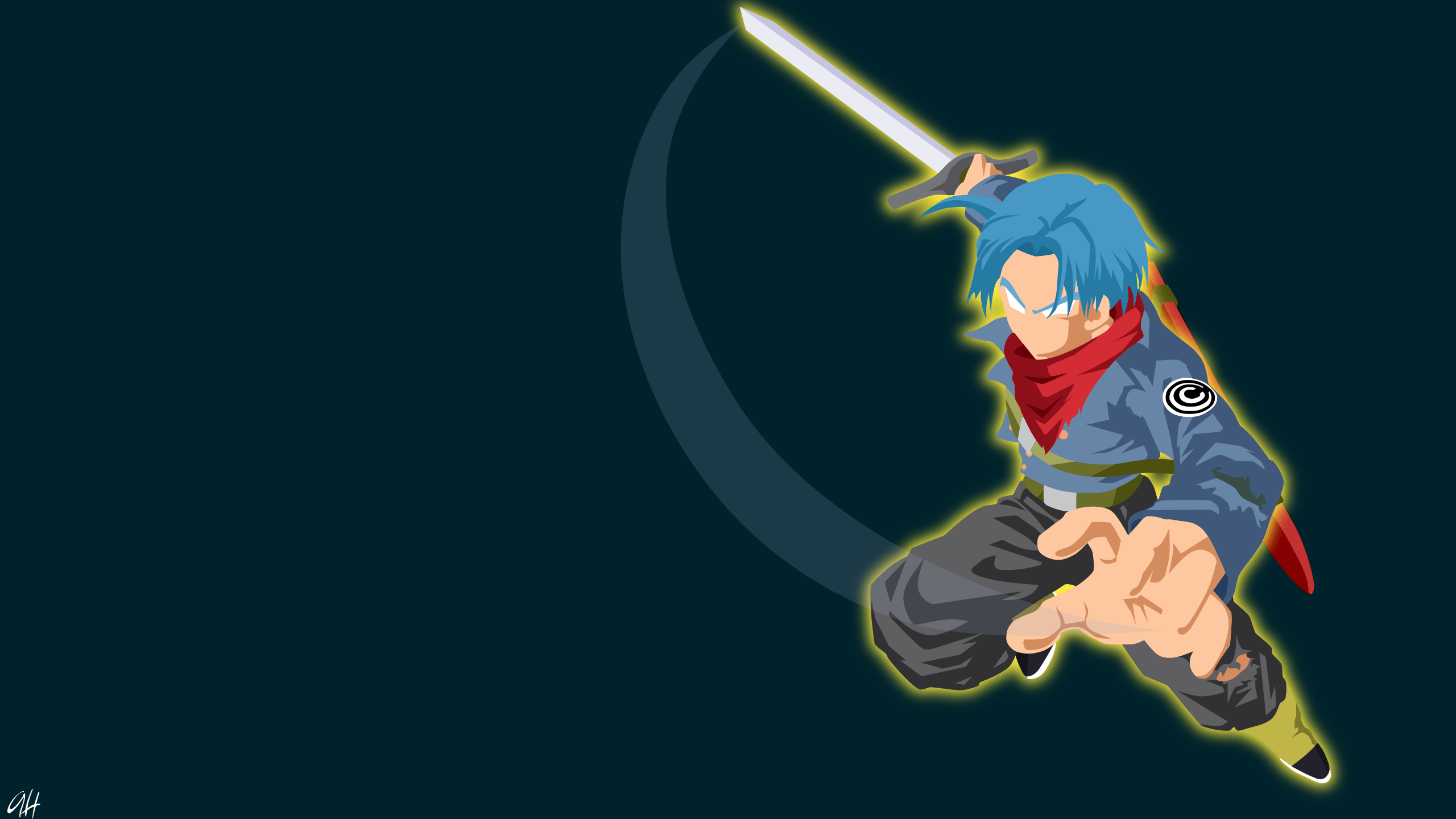 2560x1440 Trunks Dragon Ball Dragon Ball Super Minimalist Saiyan Wallpaper:2560x1440