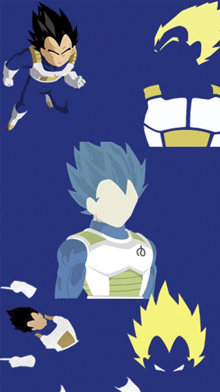 750x1334 VegetaMinimalist. Dragon ball, Minimalist wallpaper, Anime