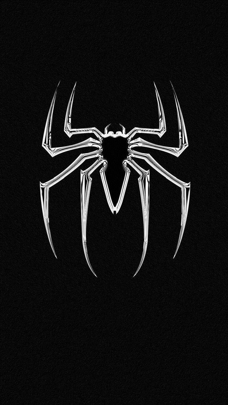 768x1360 Black Spider Man Symbol Android Mobile Wallpaper