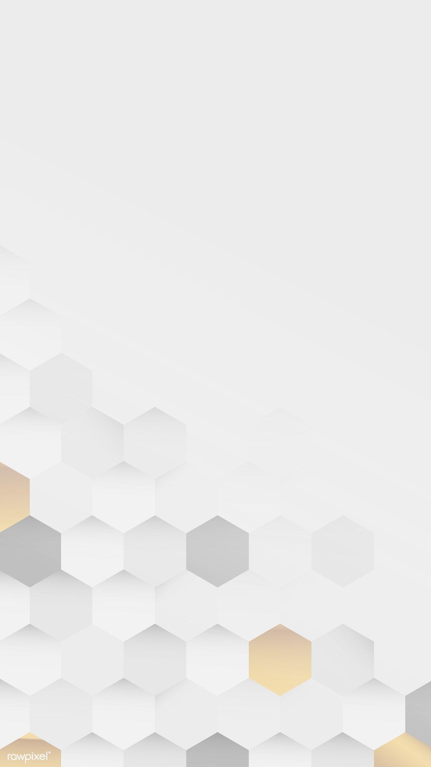 1400x2489 Download premium vector of White and gold hexagon pattern background. Background patterns, Hexagon pattern, Geometric pattern background
