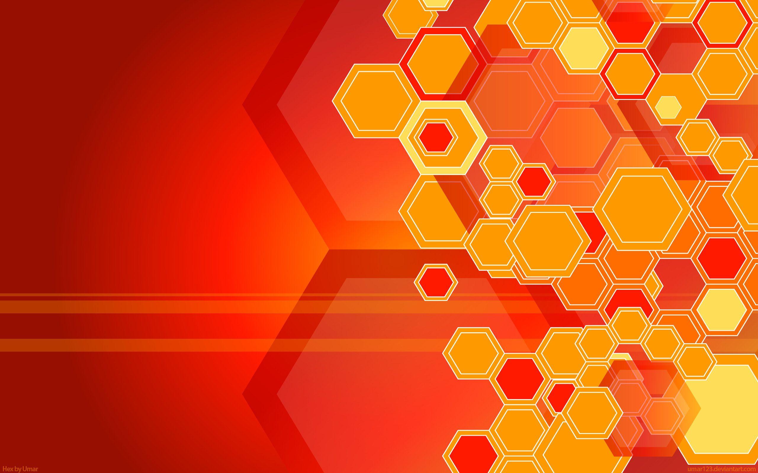 2560x1600 orange, Hexagons Wallpaper HD / Desktop and Mobile Background