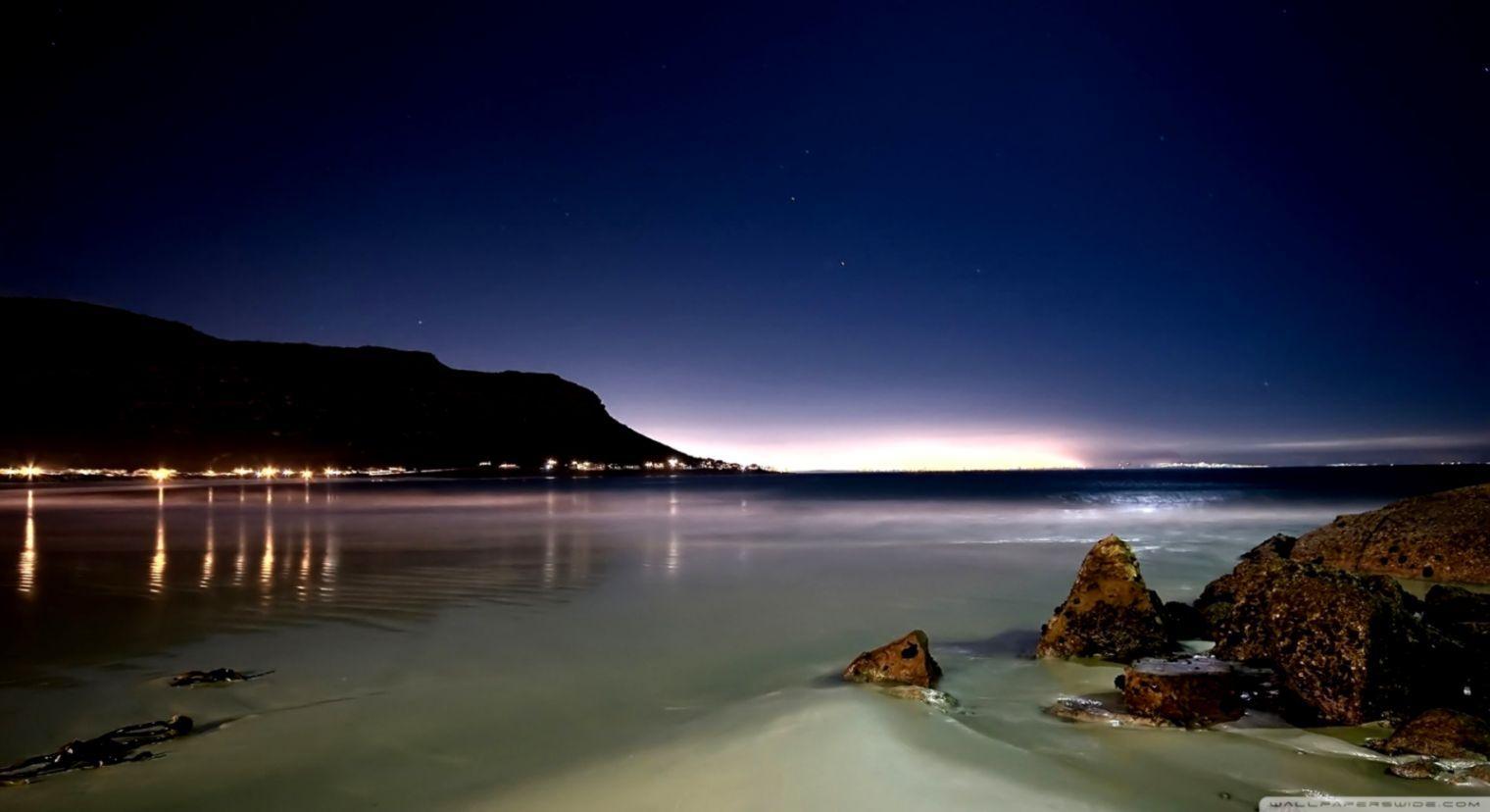 1520x828 Beach Night HD Wallpaper