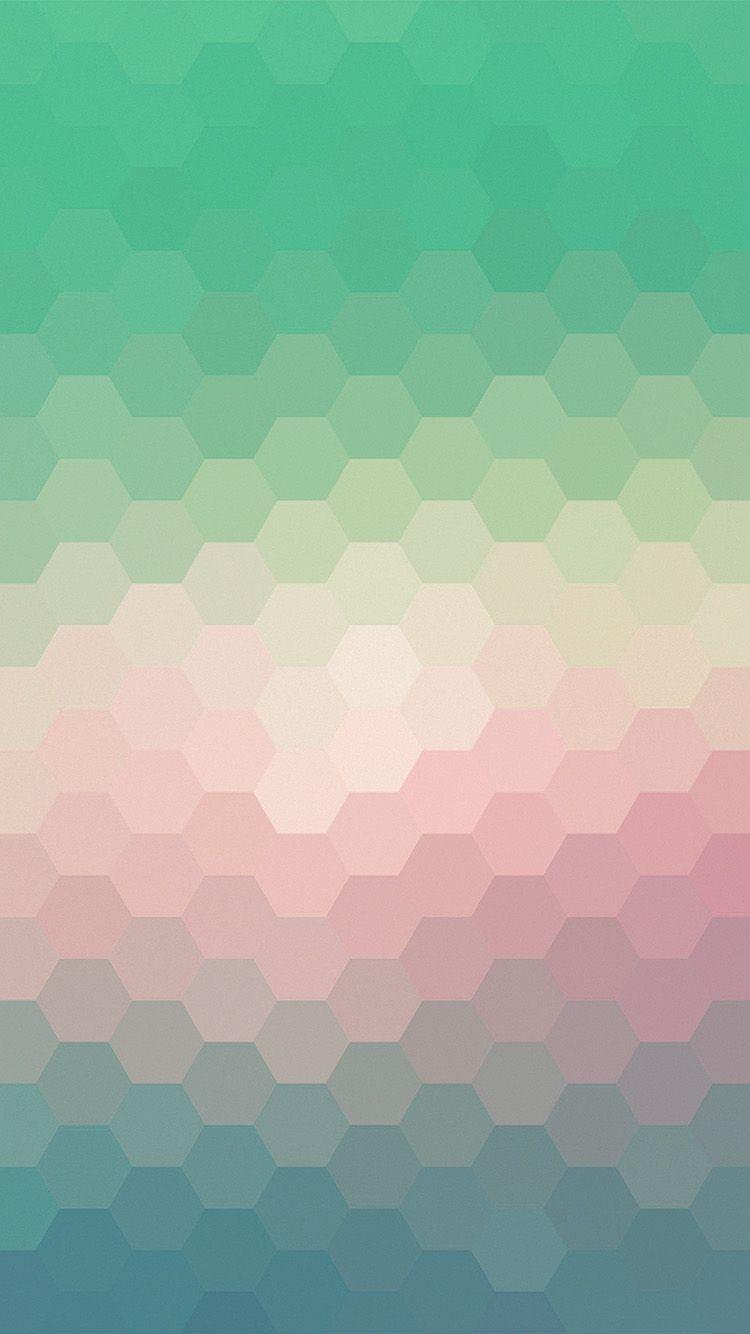 750x1334 Hexagon Green Red Pattern Background