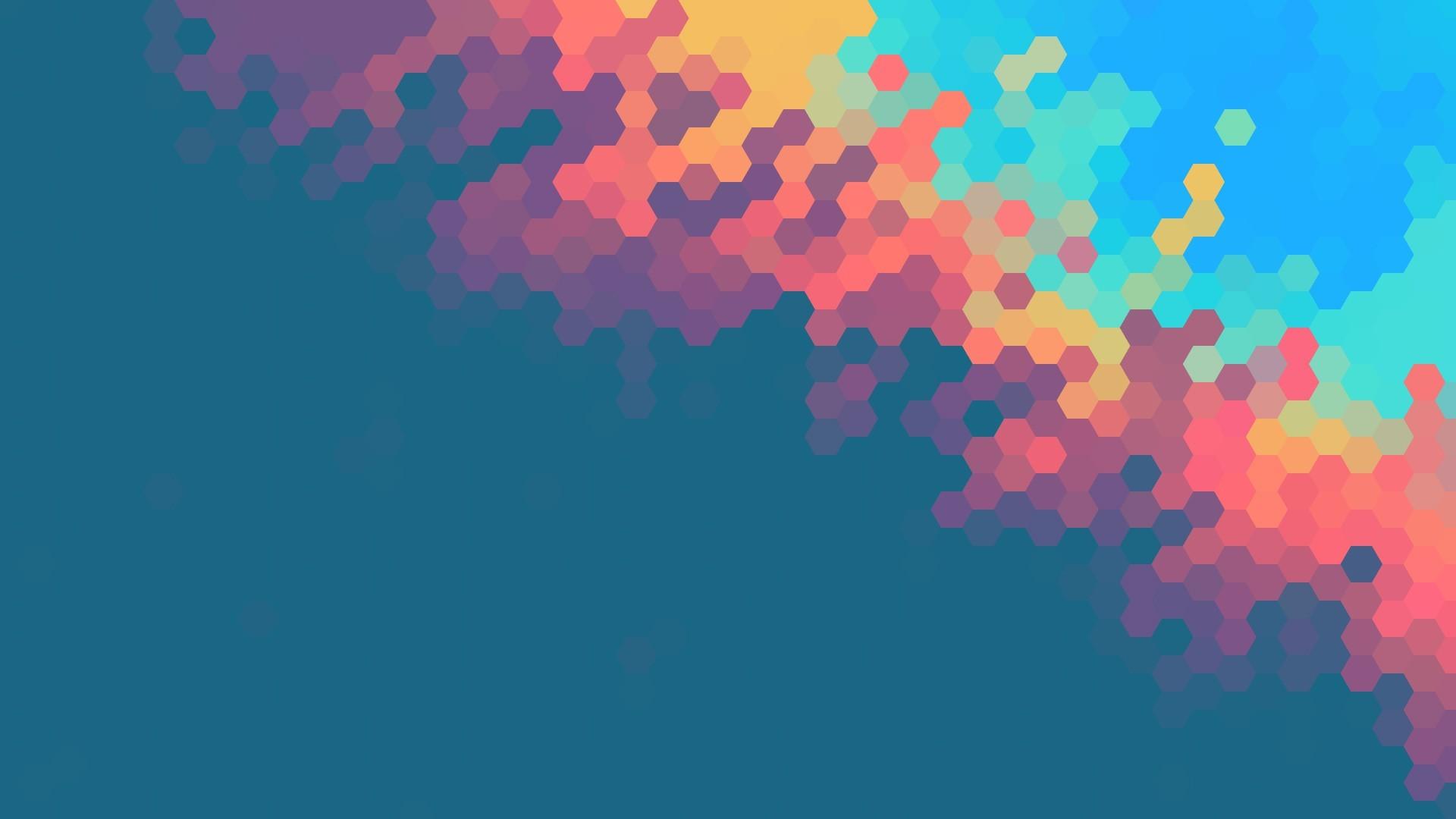 1920x1080 Blue Hexagon Wallpaper