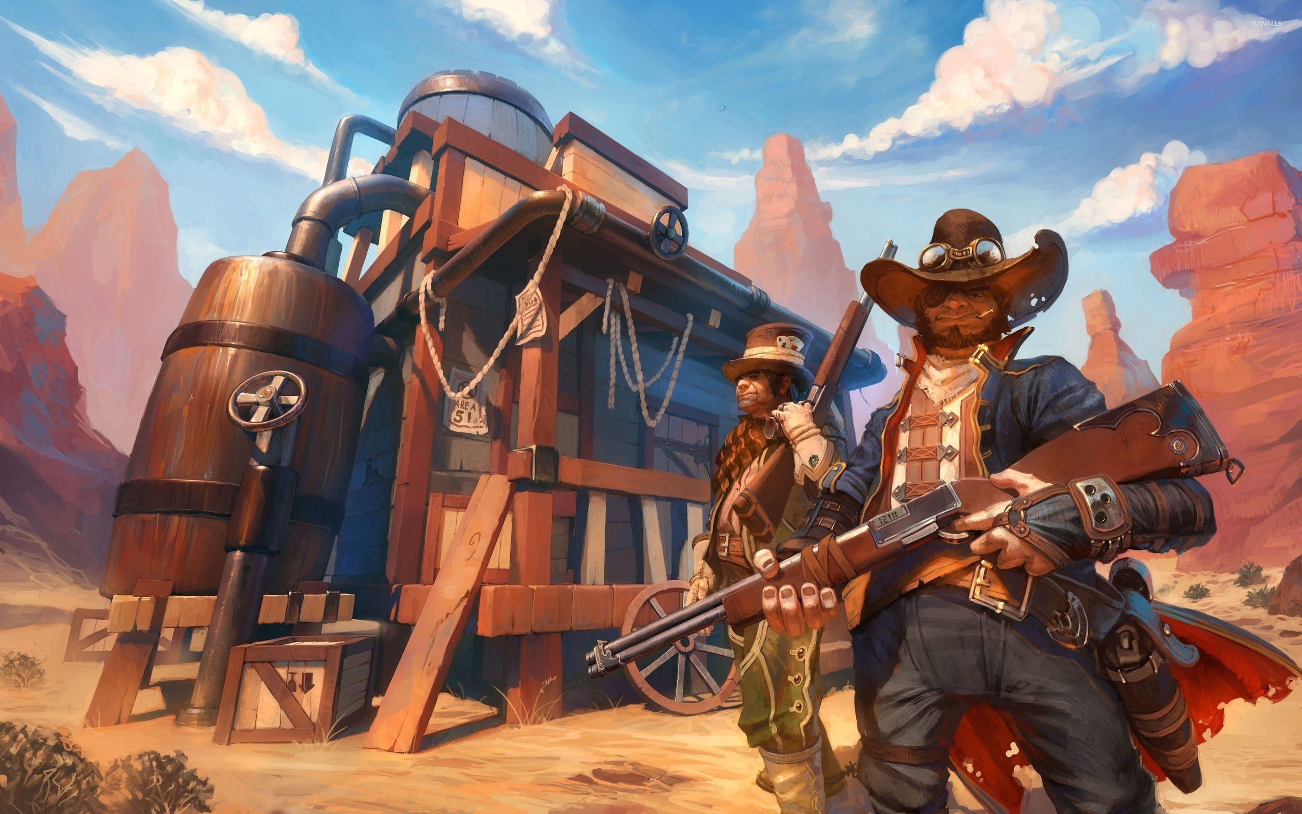 2560x1600 Group of Western Cowboy Wallpaper Digital