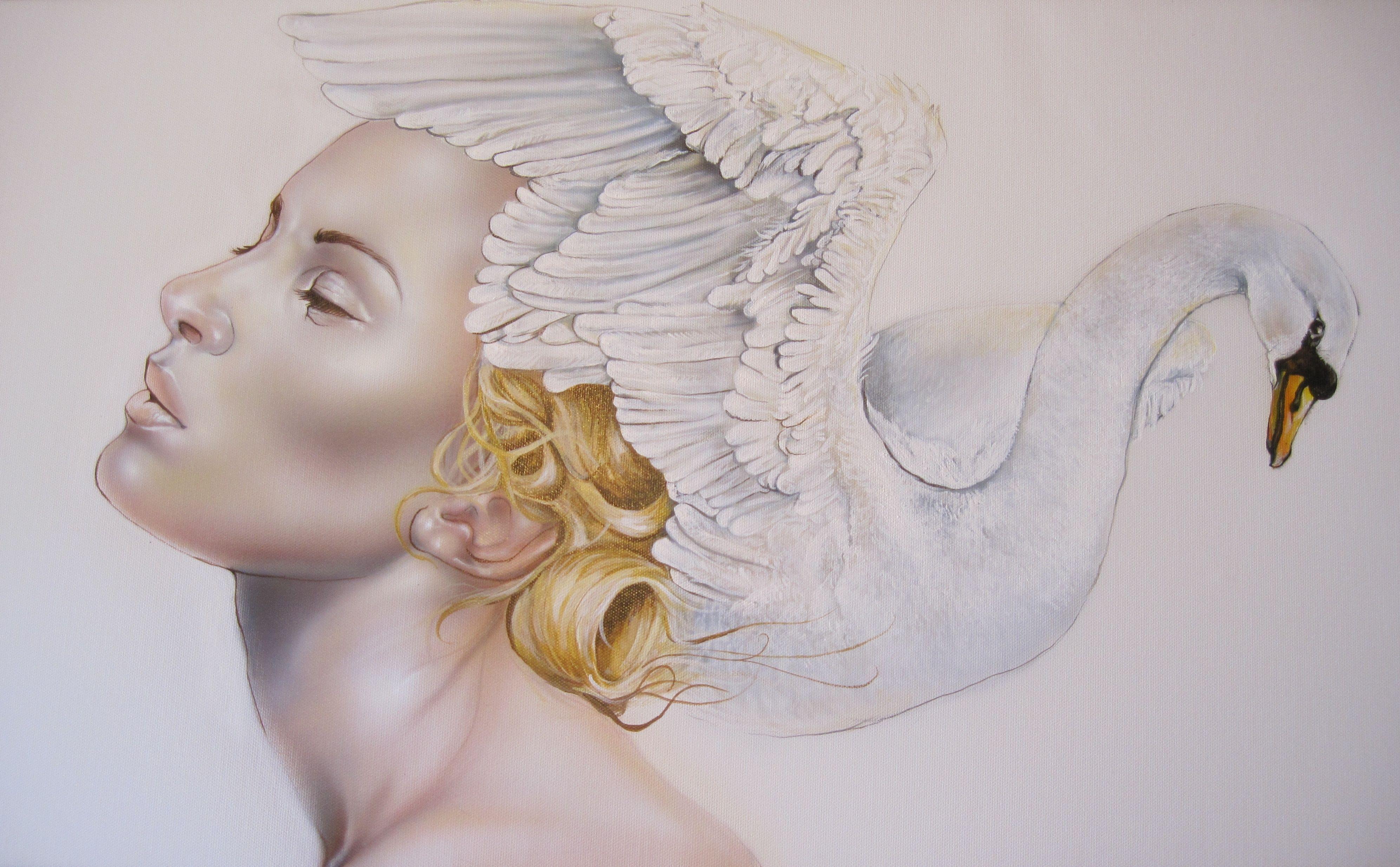 3986x2469 Desktop Wallpaper Swans Robert Yancy Face young woman 3986x2469