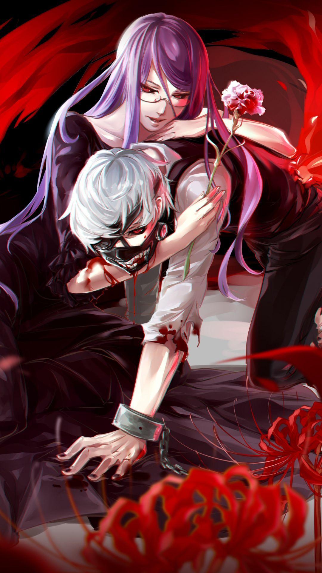 1080x1920 Wallpaper kamishiro rize, kaneki ken, tokyo ghoul. Nerd