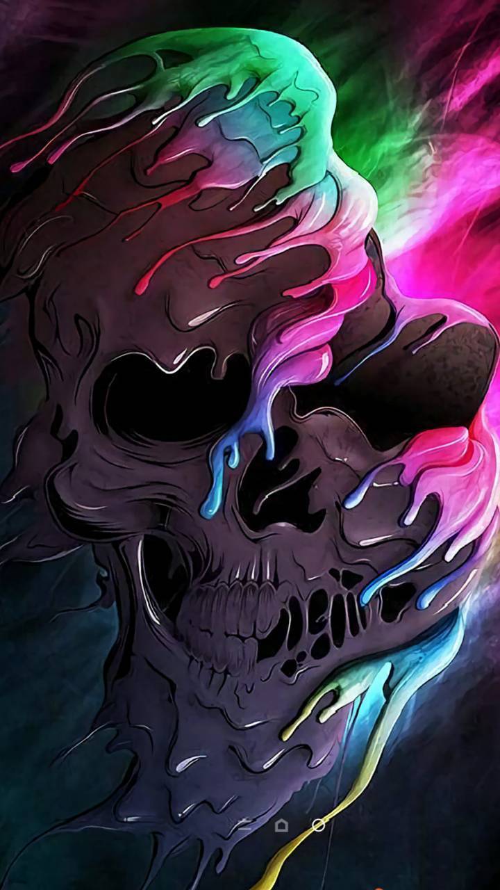 720x1280 Neon Skull wallpaper