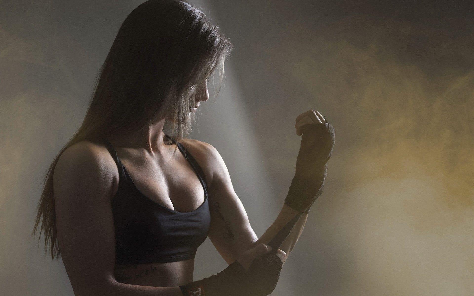 1920x1200 dark hair, MMA, boxing, black clothing, women wallpaper