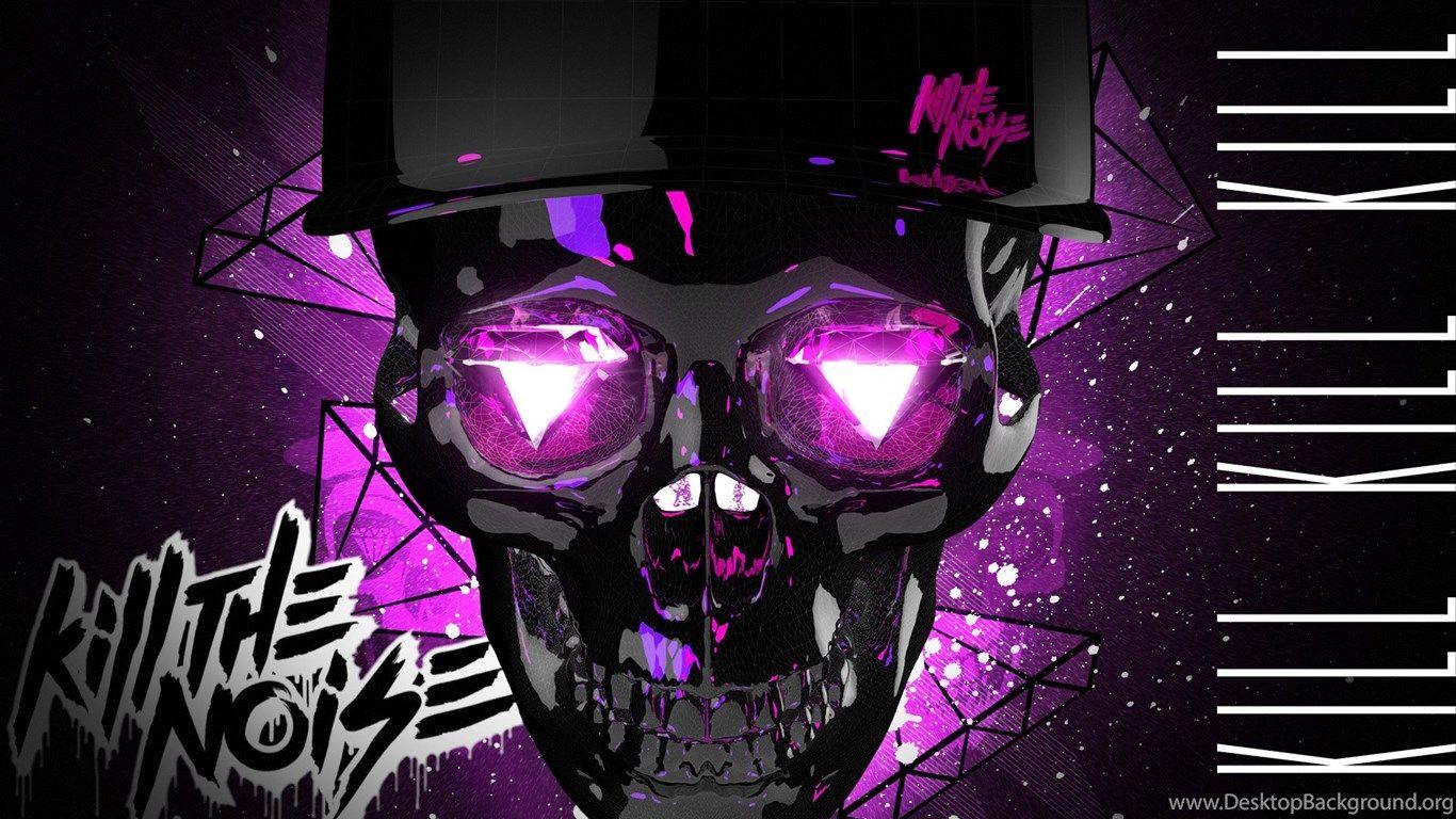 1366x768 Kill The Noize Dark Skulls Wallpaper Desktop Background