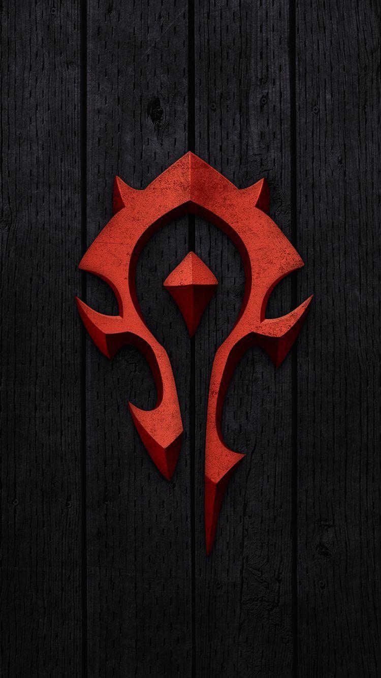 750x1334 Horde Logo Mobile Wallpaper iPhone Black Background Free Wallpaper. World of warcraft wallpaper, World of warcraft, Warcraft art