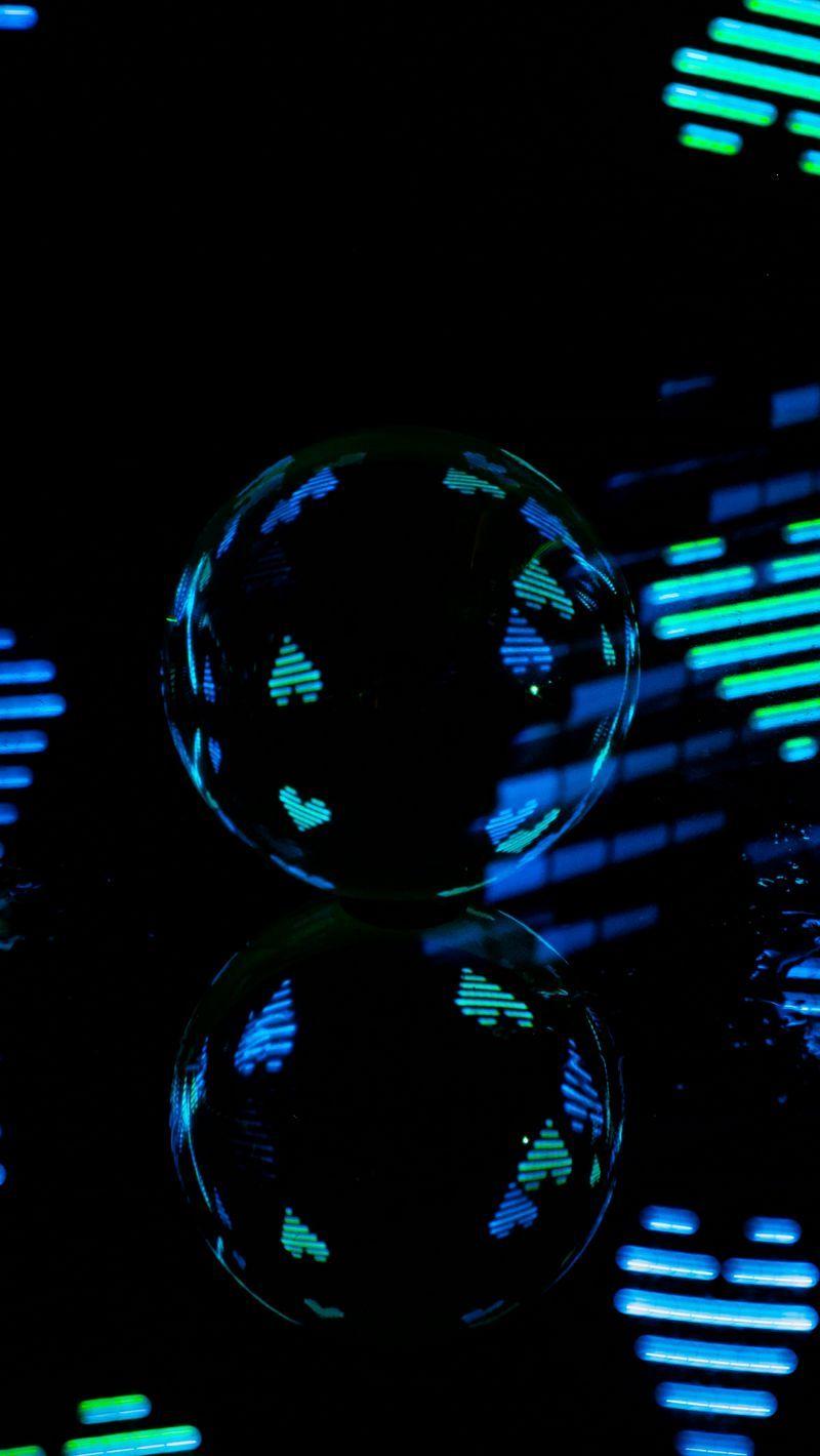 800x1420 Download Wallpaper 800x1420 Ball, Reflection, Heart, Neon Iphone Se 5s 5c 5 For Parallax HD Background