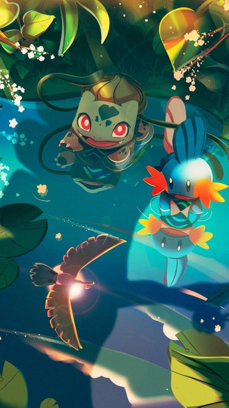 750x1334 Download 750x1334 Pokemon, Bulbasaur, Water, Artwork Wallpaper for iPhone iPhone 6