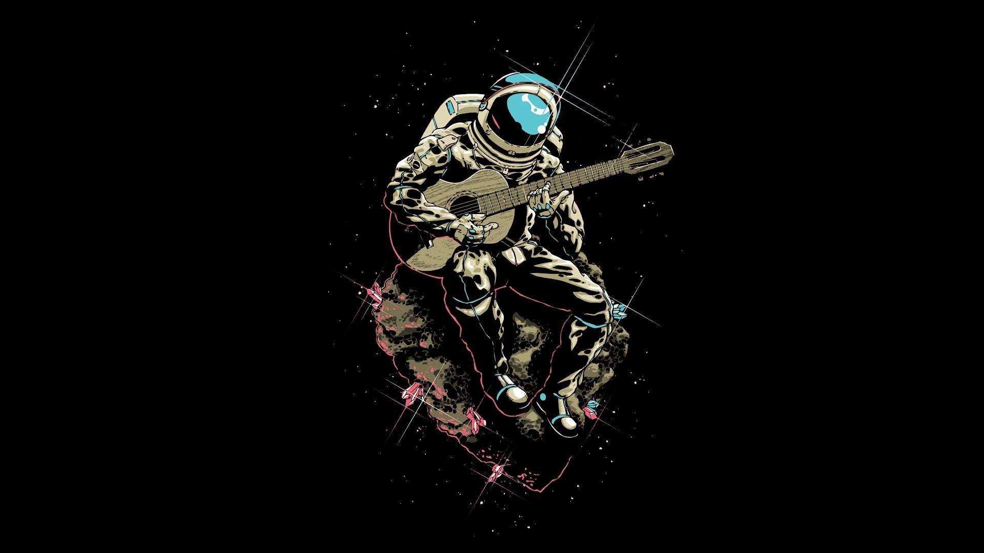 1920x1080 Astronaut Plays Guitar • R Wallpaper. Astronaut Wallpaper, Astronaut Tattoo, Astronaut