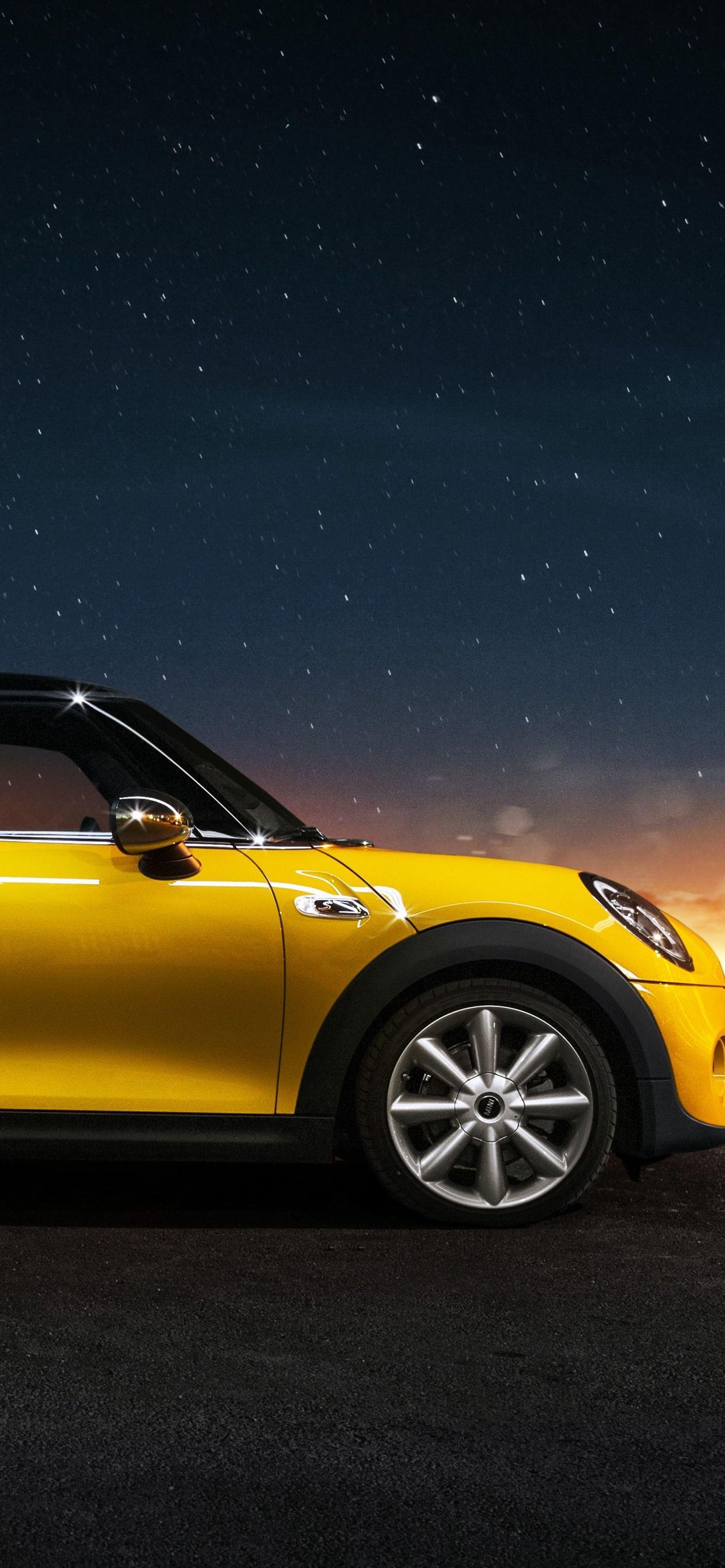 1242x2688 Yellow Mini Cooper Car Side View 1242x2688 IPhone 11 Pro XS Max Wallpaper, Background, Picture, Image