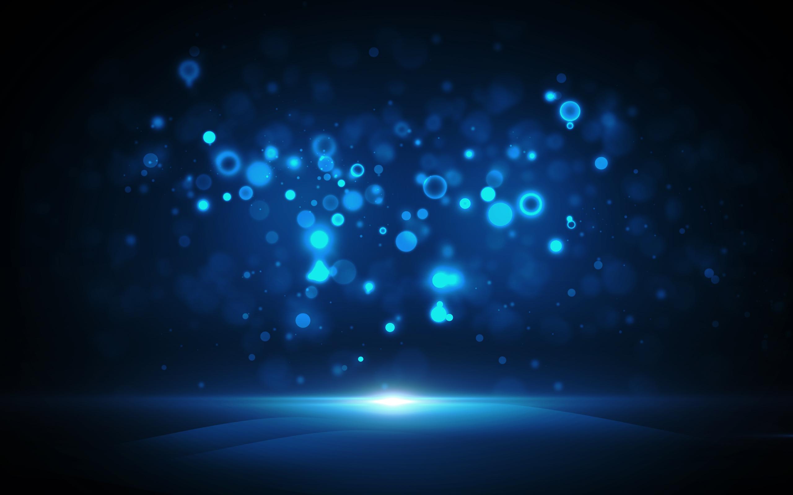 2560x1600 Circles Blue Dark Bokeh Blurred Wallpaper and Free