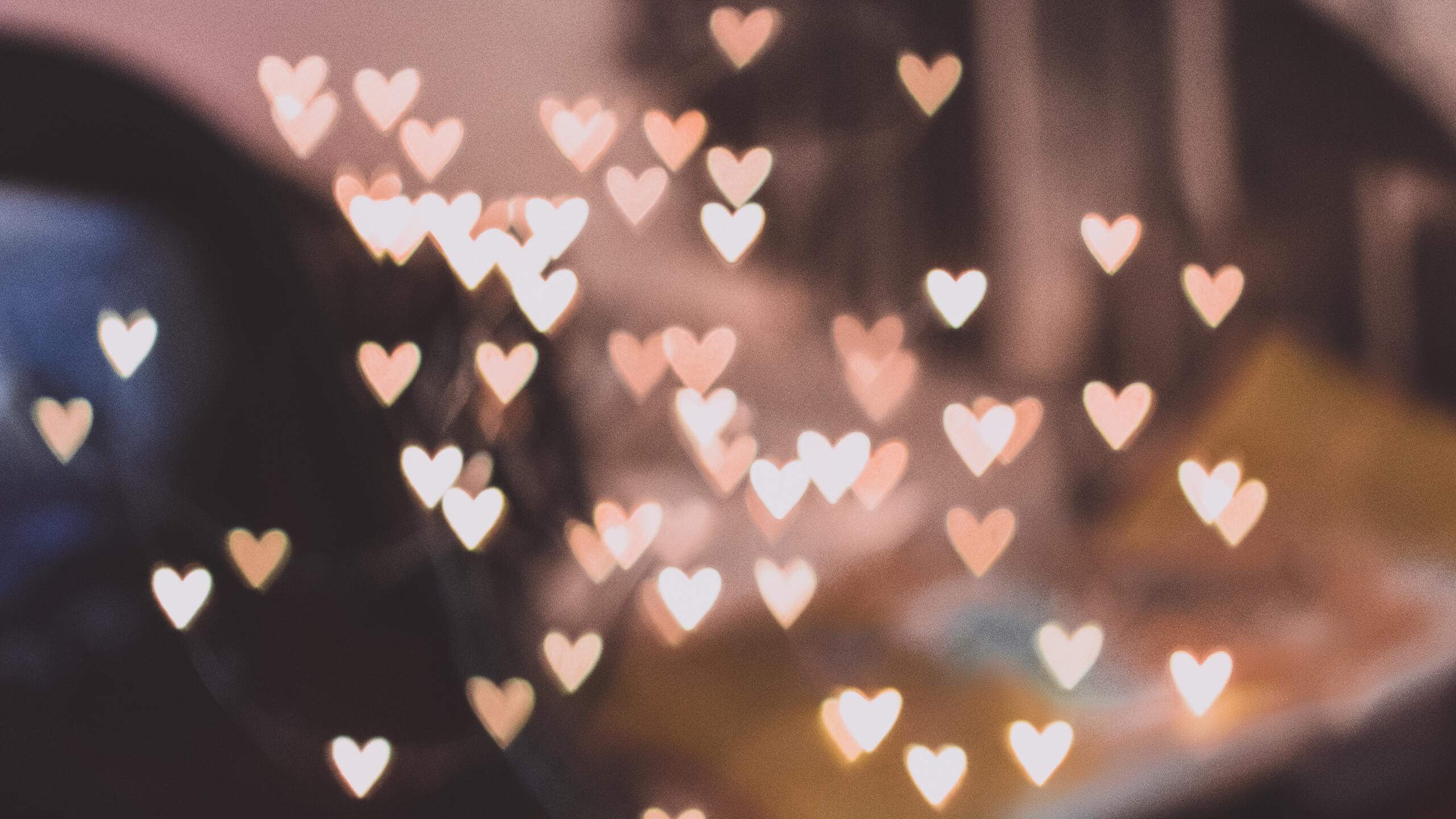 2560x1440 Pink Bokeh Hearts 4k 1440P Resolution HD 4k Wallpaper, Image, Background, Photo and Picture