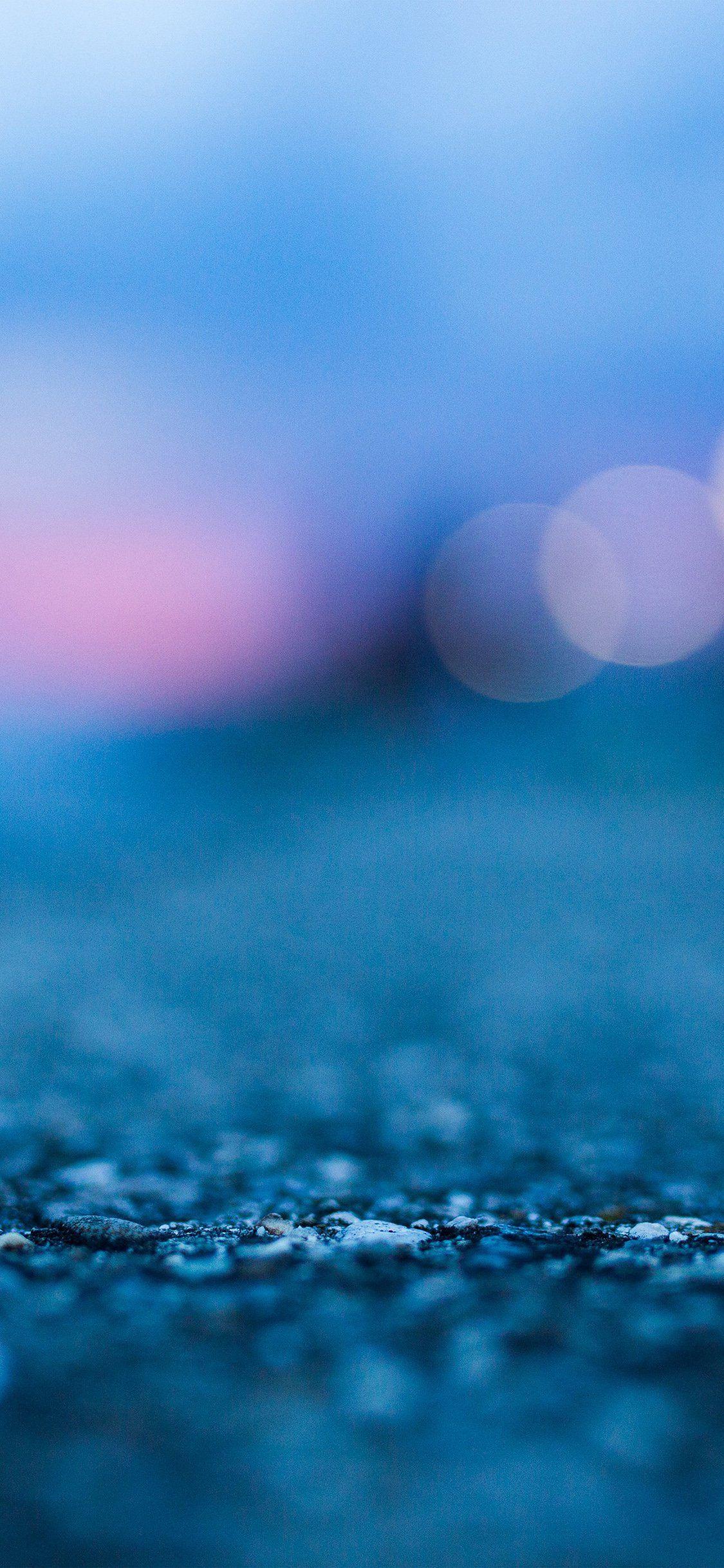 1125x2436 Bokeh street blue night iPhone X Wallpaper Free Download