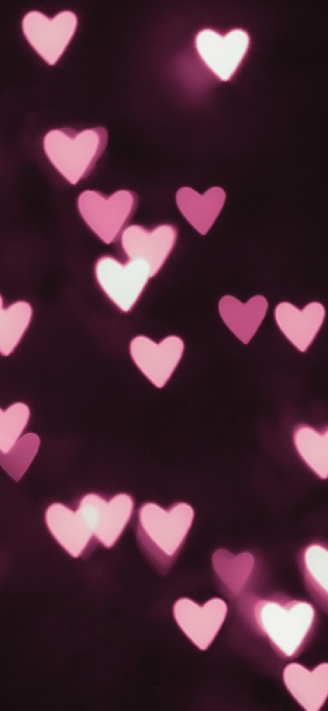 1125x2436 Bokeh, pink hearts wallpaper, 5753x HD image, picture, e1787028