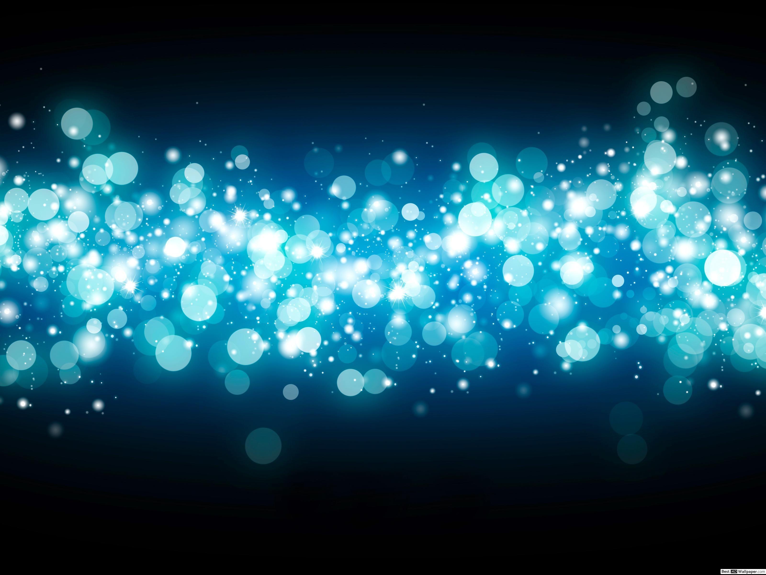 3200x2400 Blue bokeh sparkles HD wallpaper download