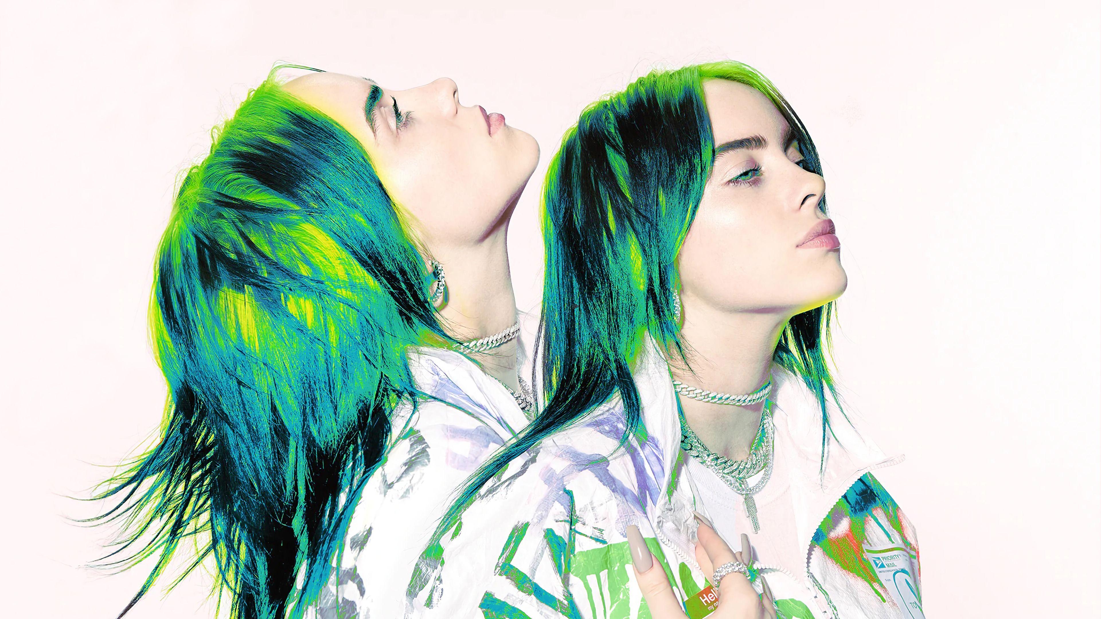 3840x2160 Billie Eilish With Green Hair Wallpaper 4k Ultra HD