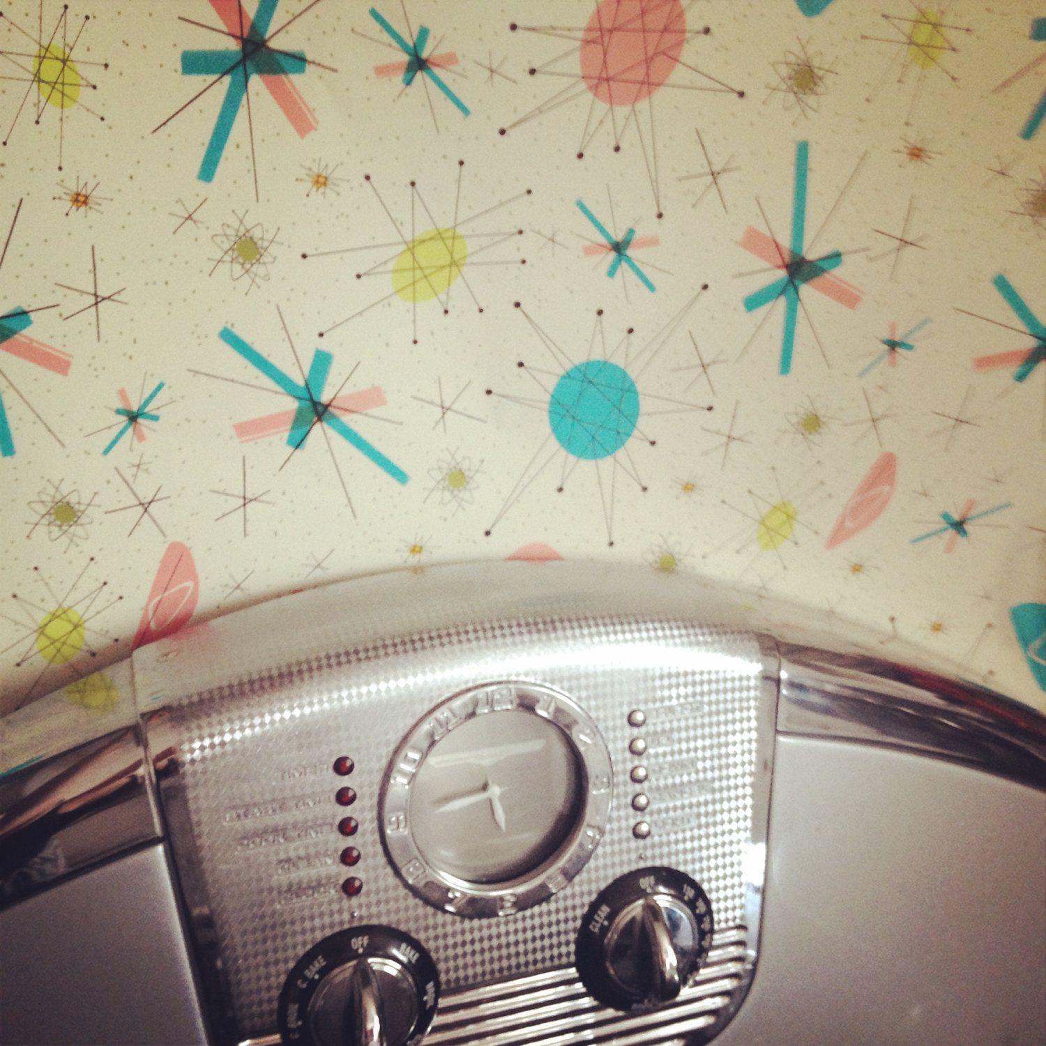1500x1500 Wallpaper wall paper ATOMIC aqua vintage retro 50s 60s franciscan starburst north star starburst pinup rockabill. Wall wallpaper, Retro wallpaper, Print wallpaper