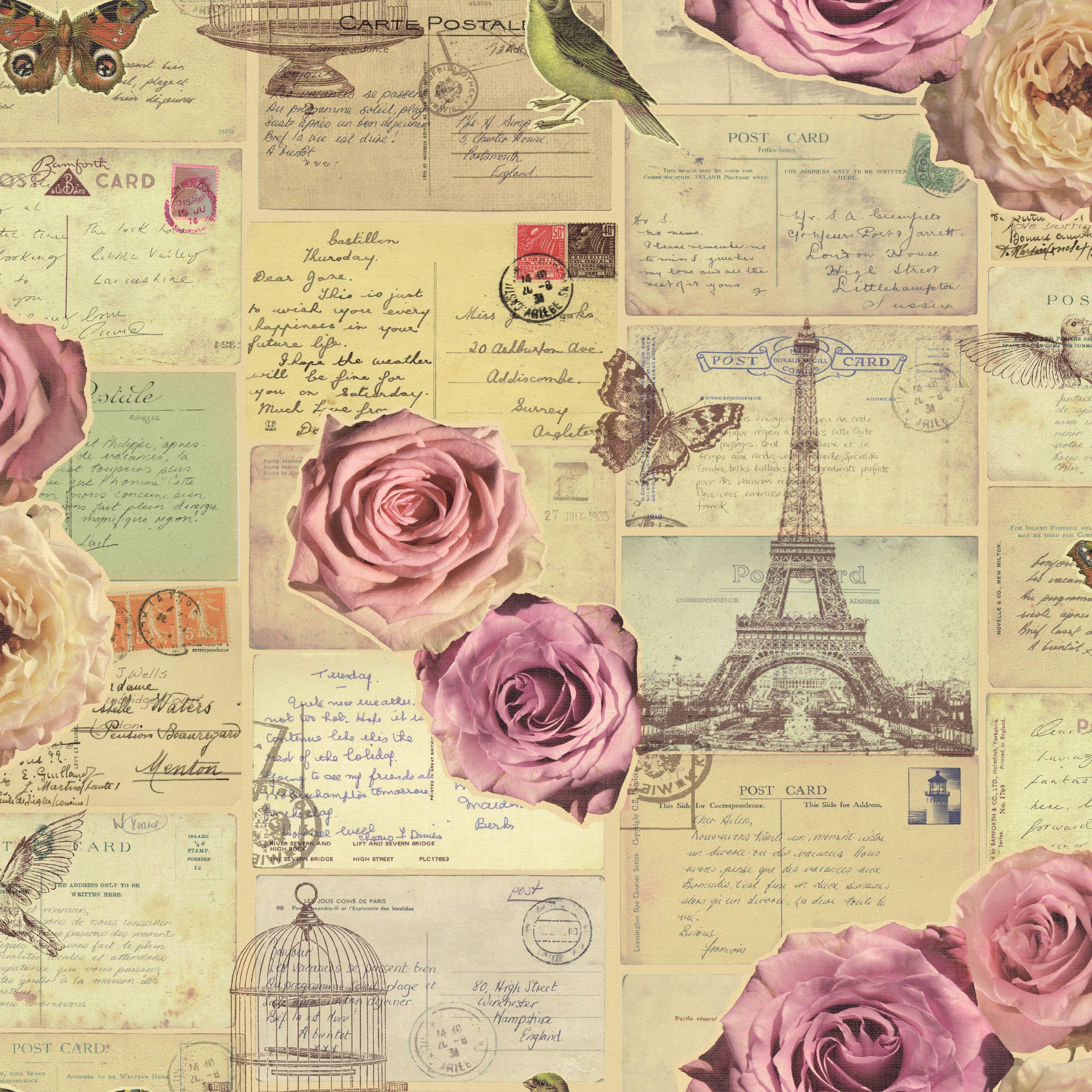 4000x4000 Paris Collage Vintage