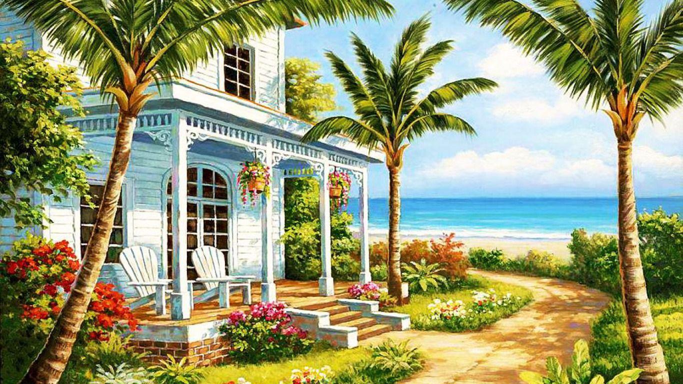 1366x768 Desktop Wallpaper Cottage House HD Wallpaper