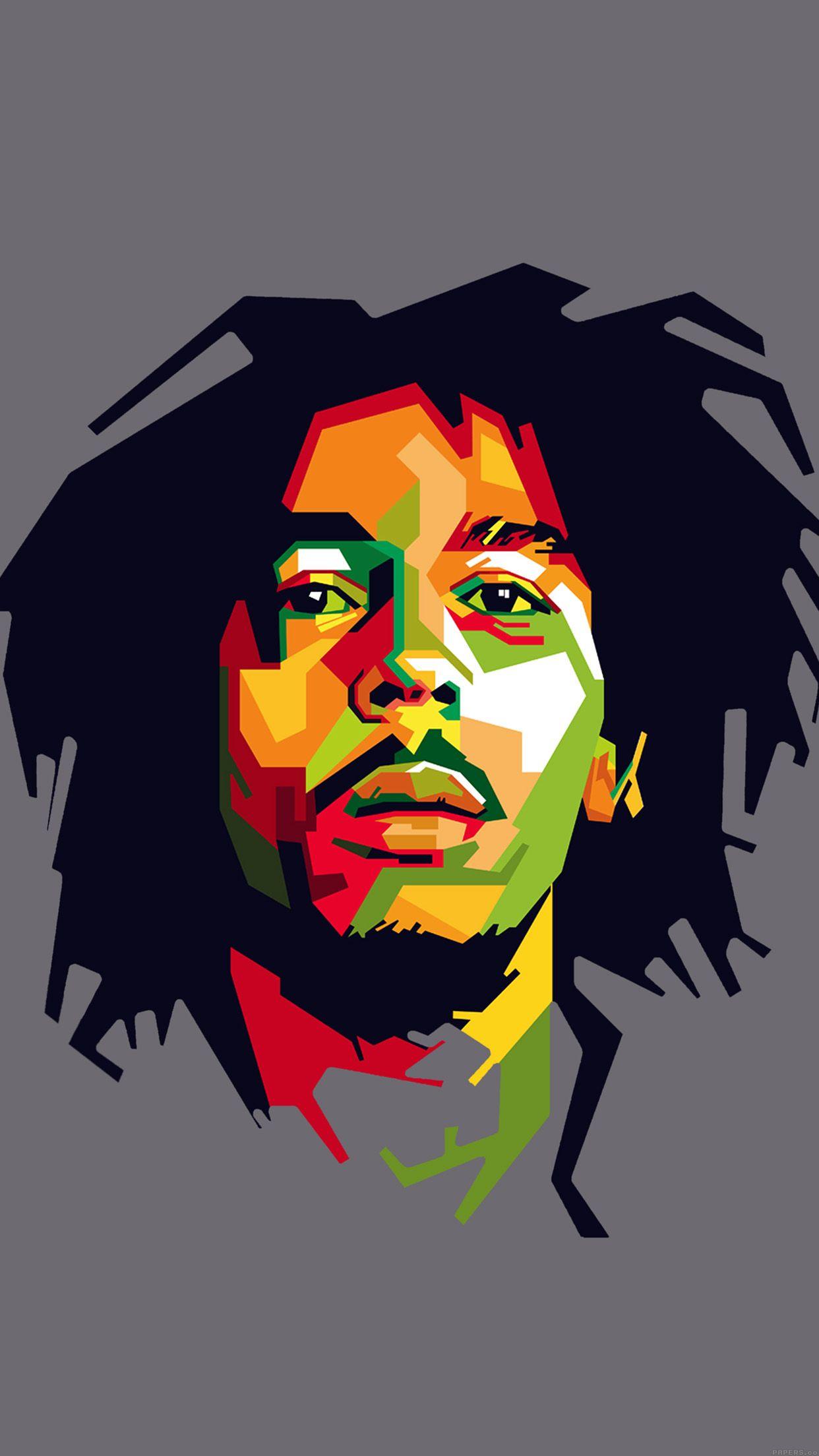 1242x2208 Bob Marley Art Illust Music Reggae Celebrity