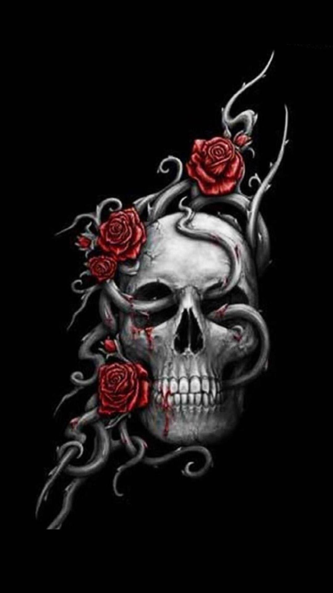 Skull and roses  rose flower purple pink skull fantasy  Skull  artwork Skull wallpaper Black skulls wallpaper